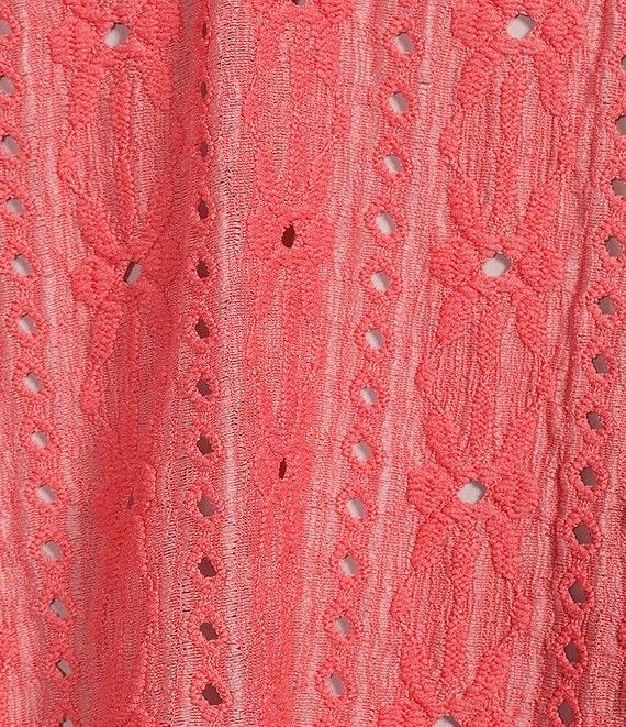 Allison Daley Petite Size 3/4 Sleeve Open-Front Eyelet Knit Cardigan Product Image