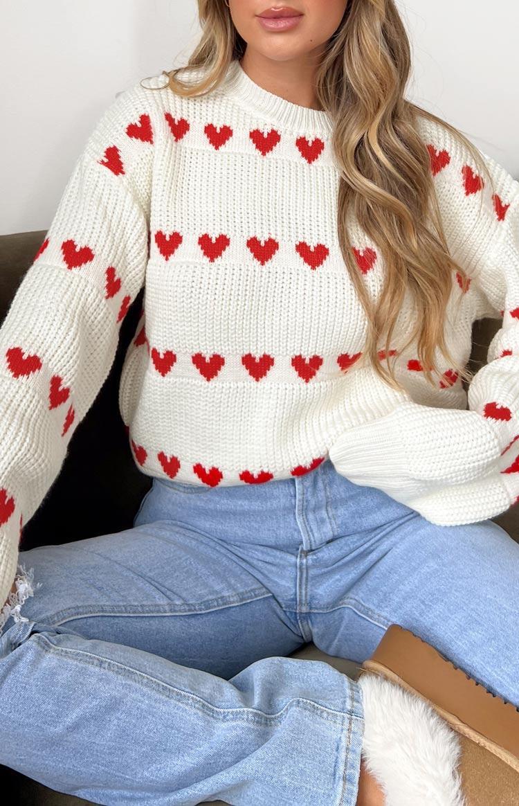 Lovey Red Heart Stripe Jumper Product Image