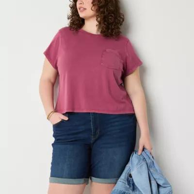 a.n.a Womens Plus Crew Neck Short Sleeve T-Shirt Product Image