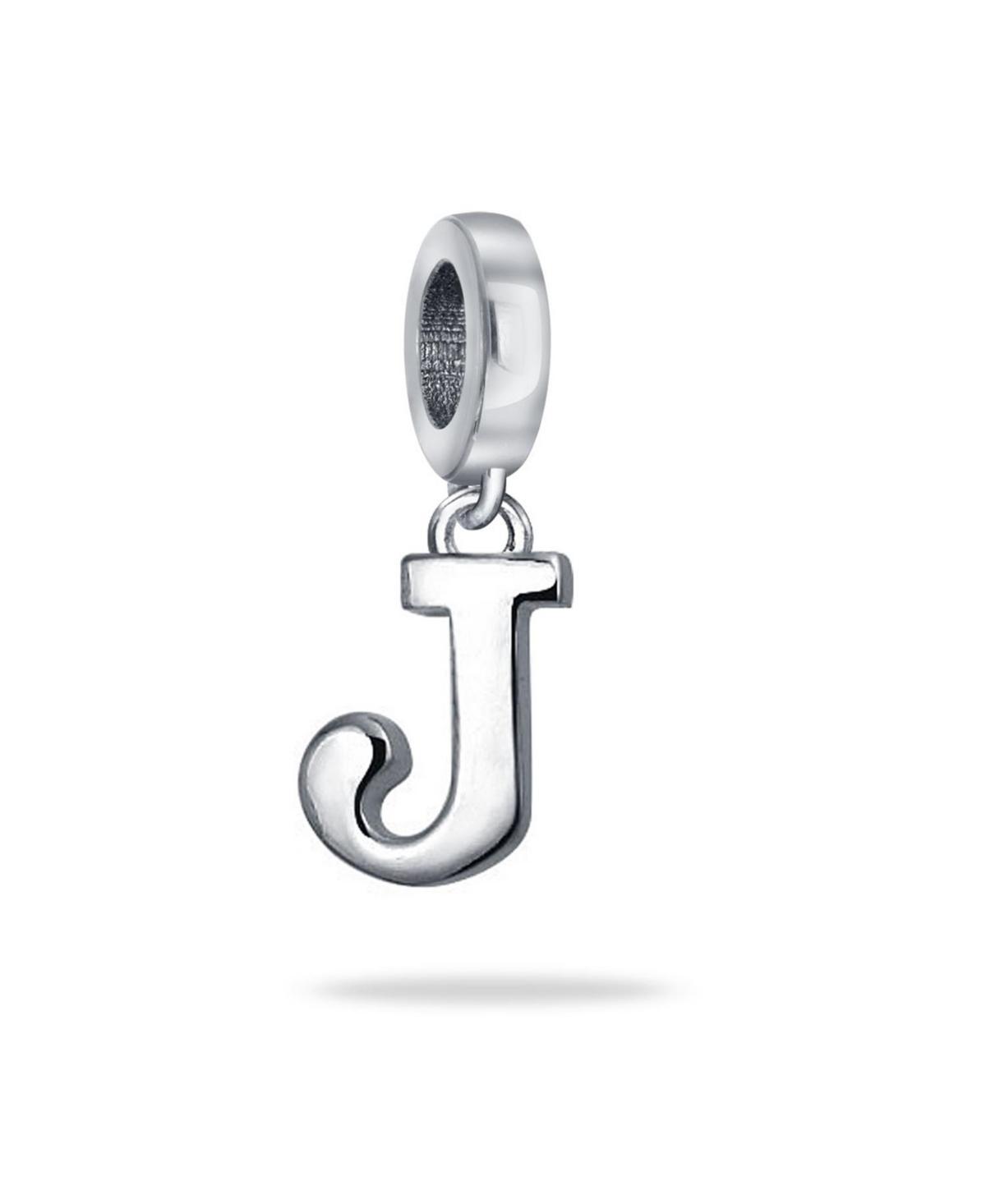 Bling Jewelry Dangle Block Letter A-z Alphabet Initial Charm Bead For Women Solid .925 Sterling Silver Fits European Bracelet Product Image