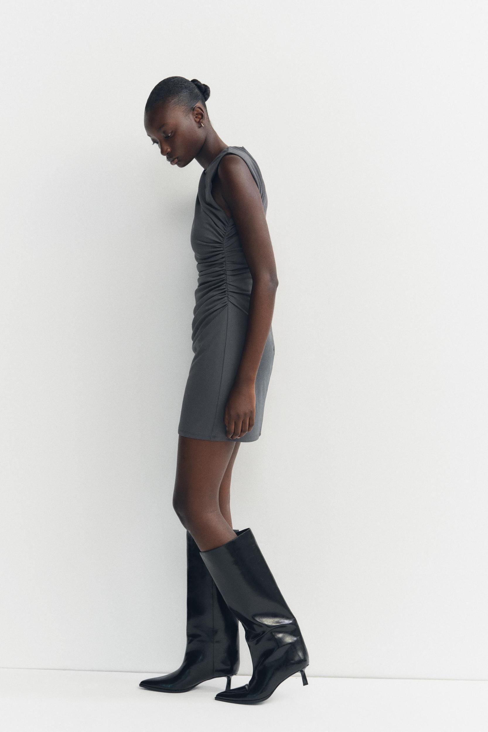 SHORT DRESS WITH RUCHING Product Image