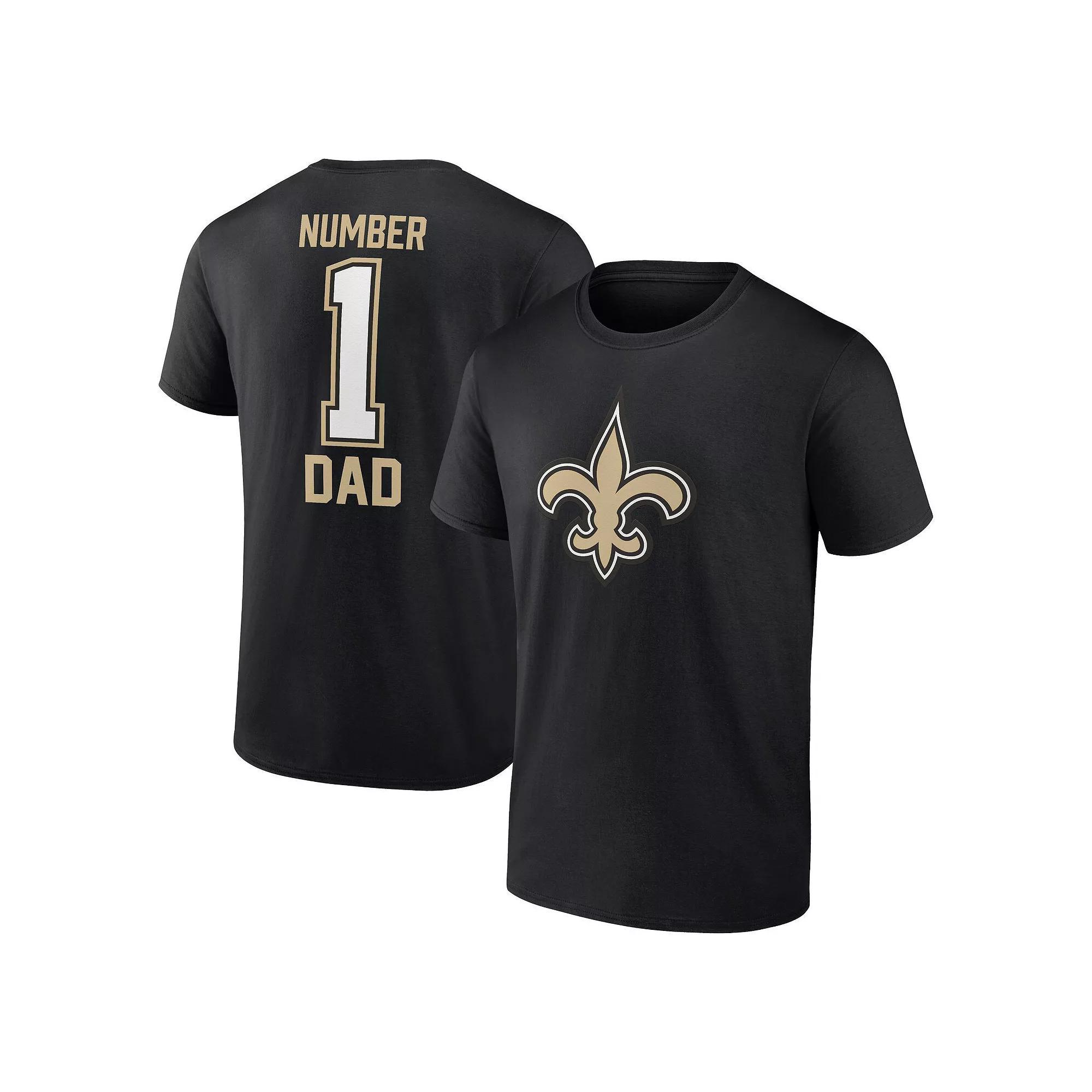 Men's Fanatics Branded Black New Orleans Saints #1 Dad T-Shirt, Size: 4XB Product Image