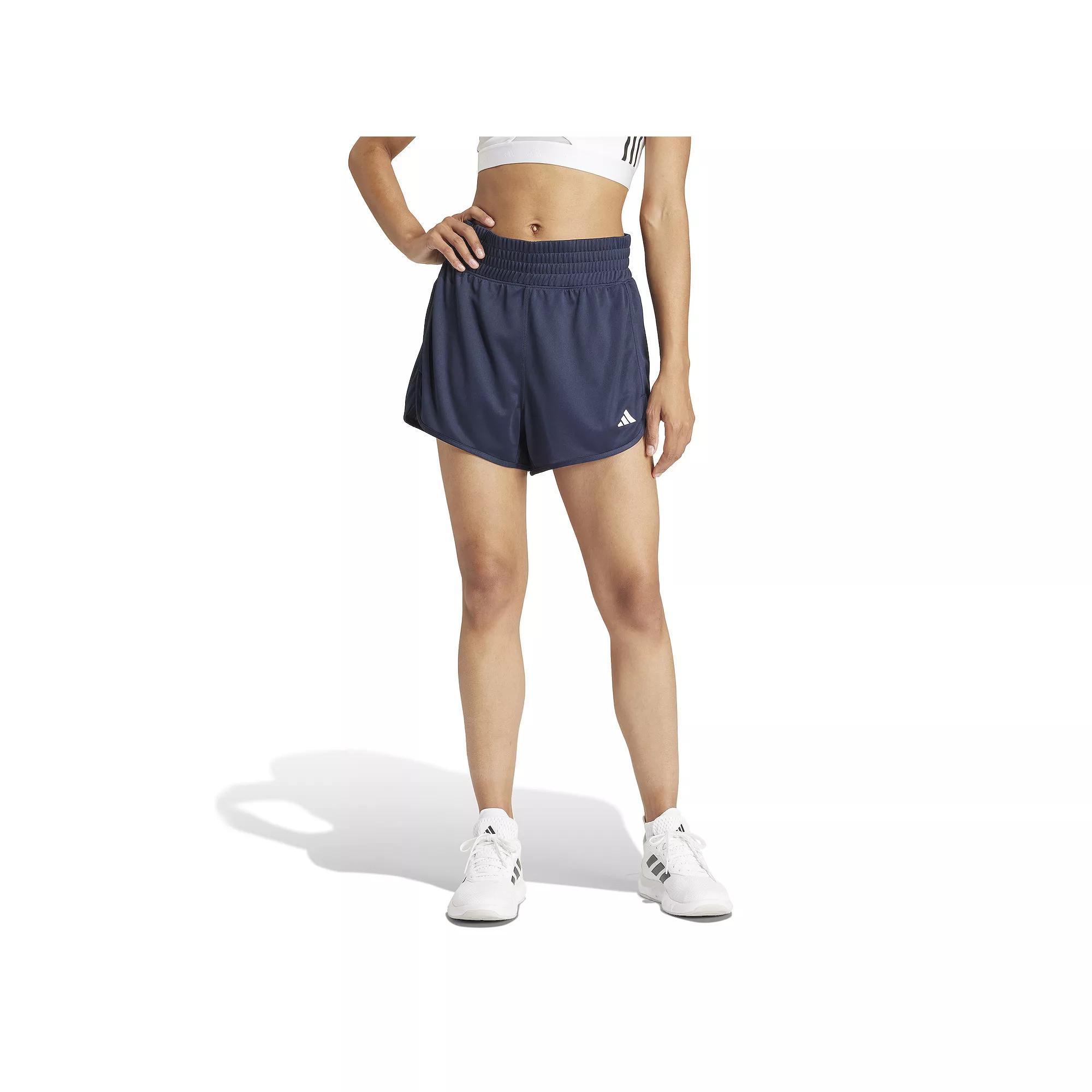 Women's adidas Pacer Essentials Knit High-Rise Shorts, Size: XS, Legend Ink Product Image