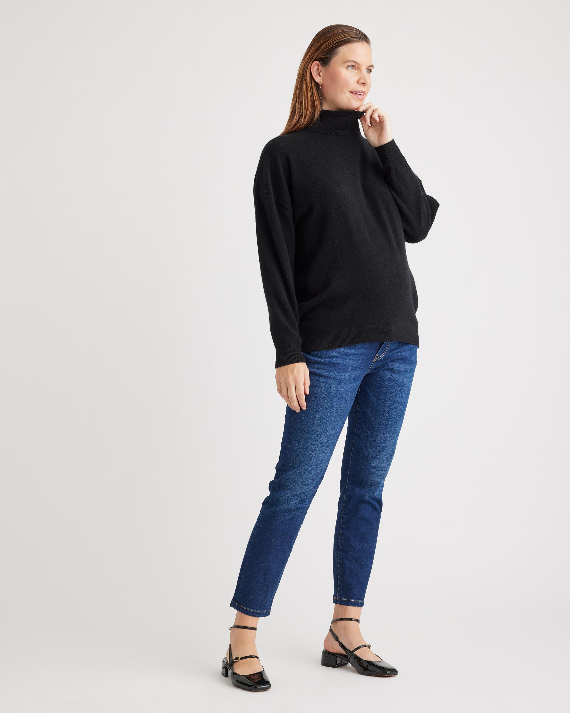 Quince | Women's Mongolian Cashmere Maternity Turtleneck Sweater Product Image