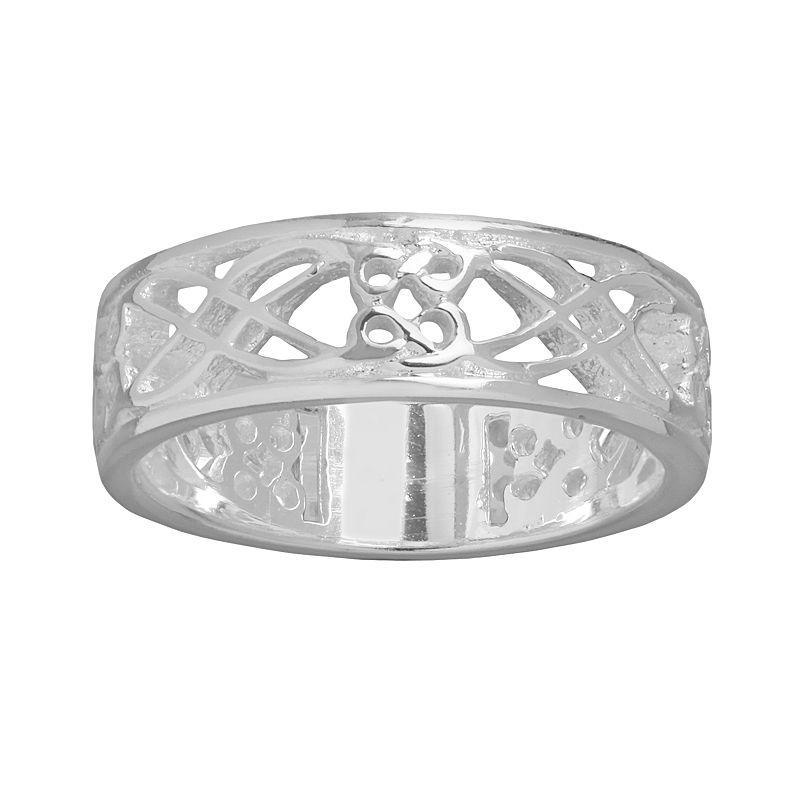Silver Plated Filigree Ring, Women's, Size: 7 Product Image