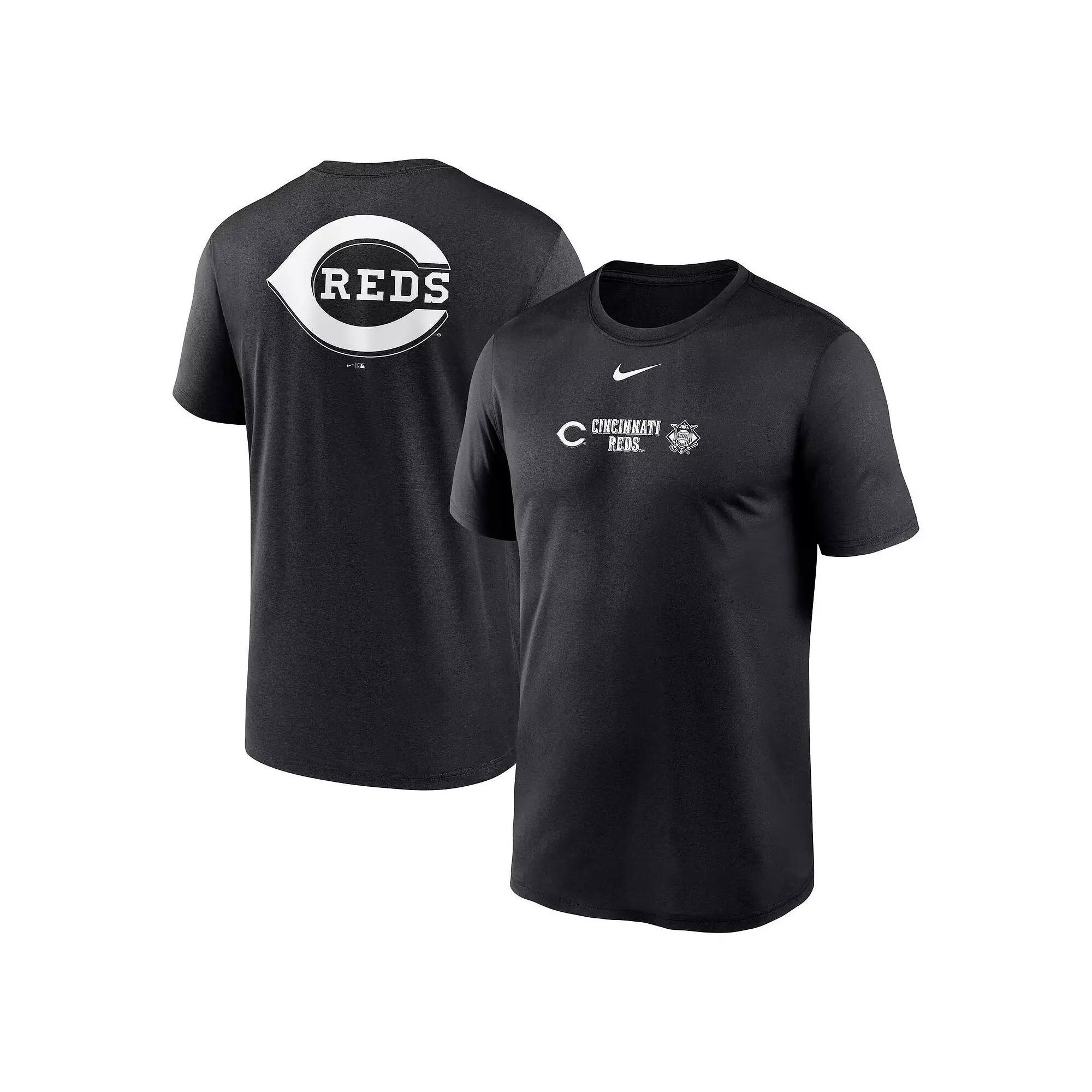 Men's Nike Black Cincinnati Reds Fashion Over Shoulder Logo Legend T-Shirt, Size: Medium, Red Black Product Image