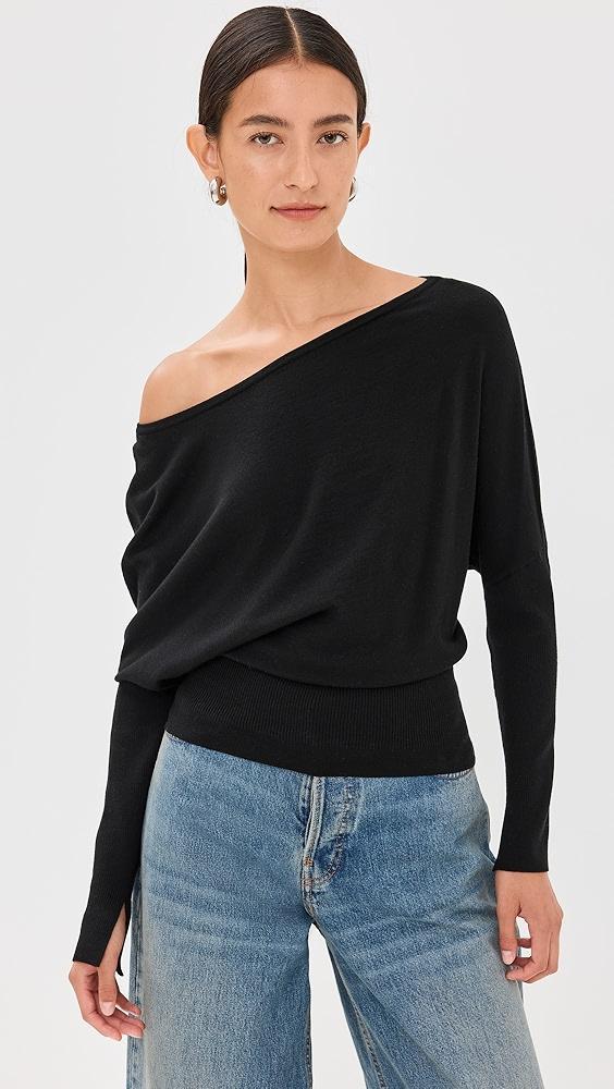 SIMKHAI Lavina Draped Off Shoulder Sweater | Shopbop Product Image