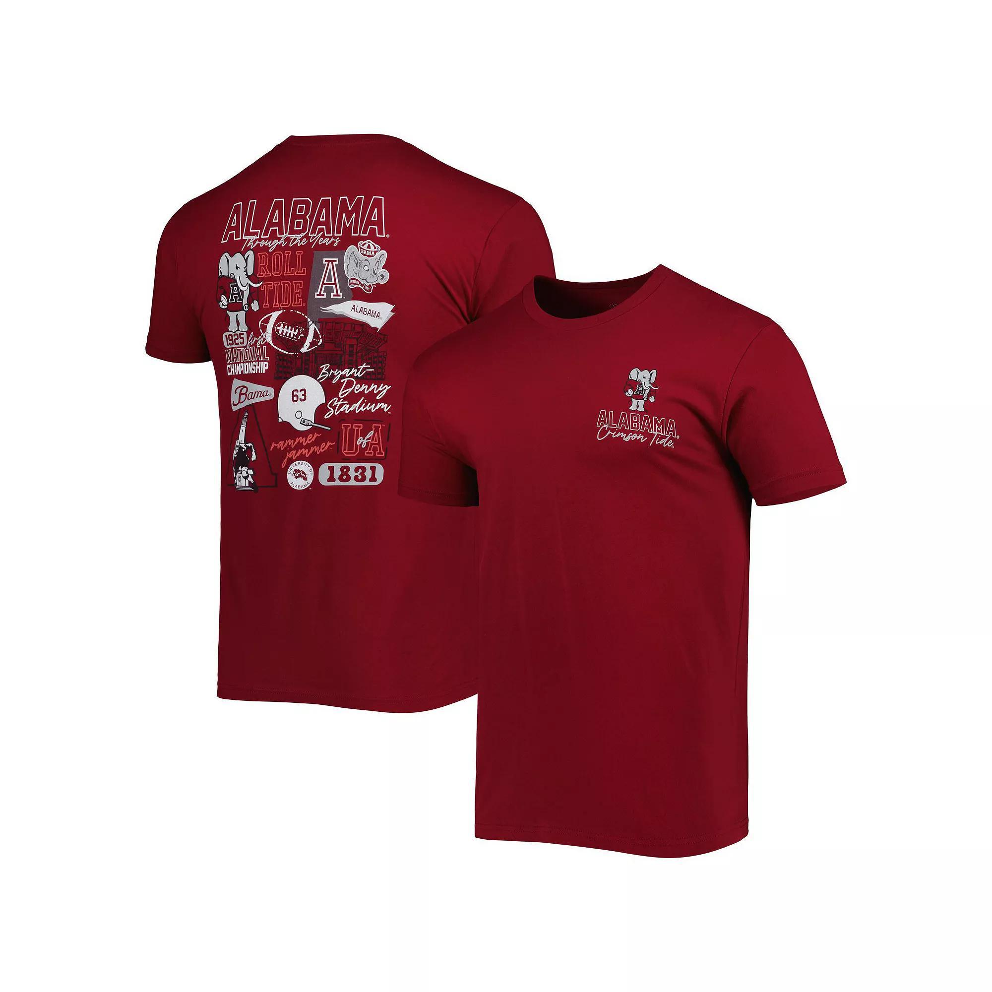Mens Crimson Alabama Crimson Tide Vintage Through the Years 2-Hit T-Shirt Product Image