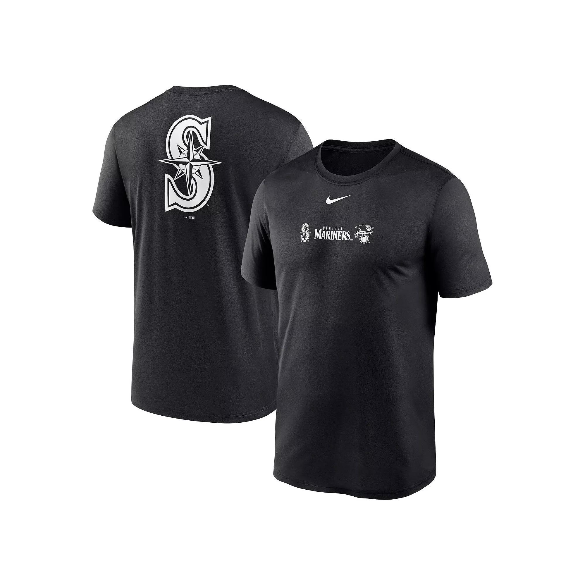 Men's Nike Black Seattle Mariners Fashion Over Shoulder Logo Legend T-Shirt, Size: Medium Product Image