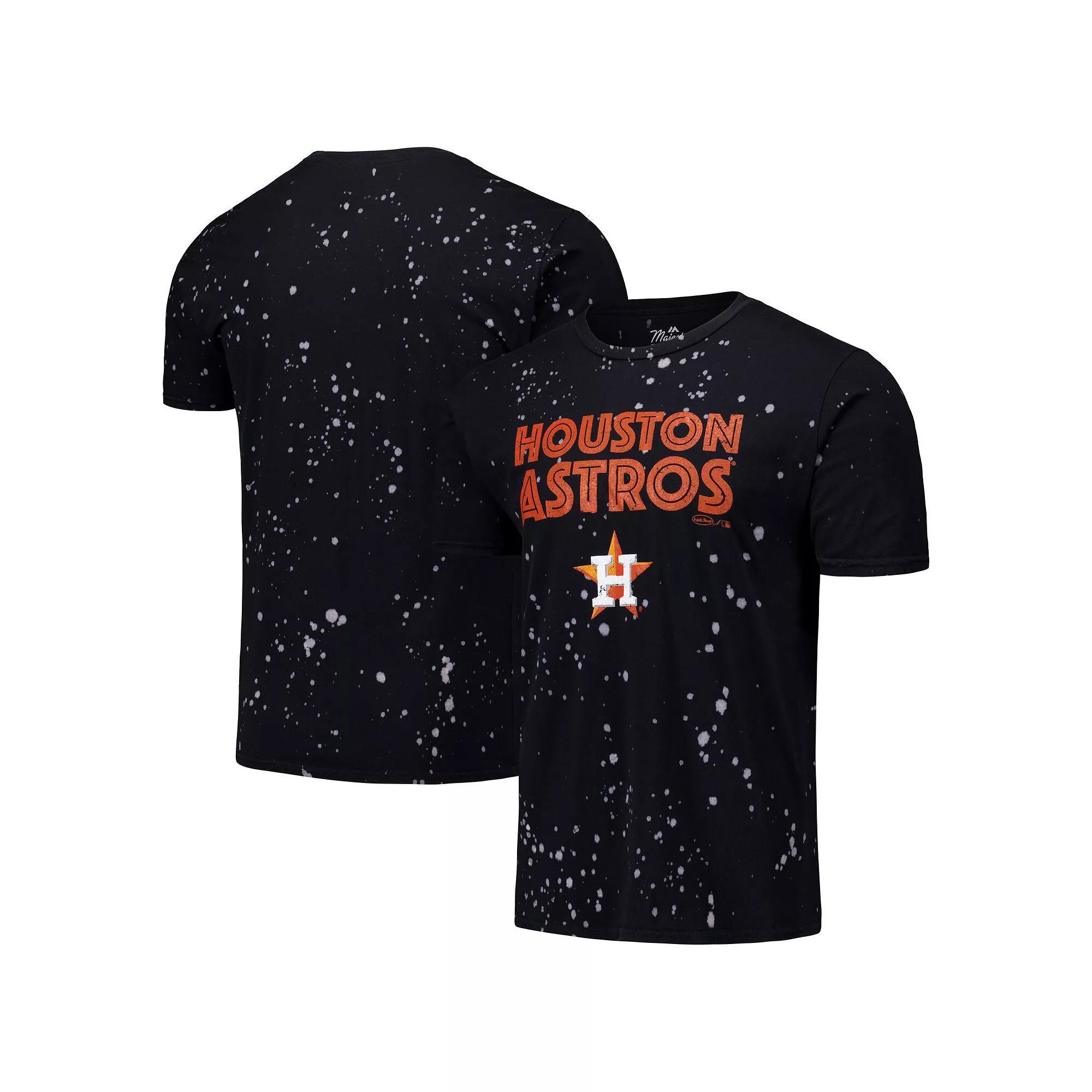 Men's Majestic Threads Black/White Houston Astros Splatter T-Shirt, Size: XL Product Image