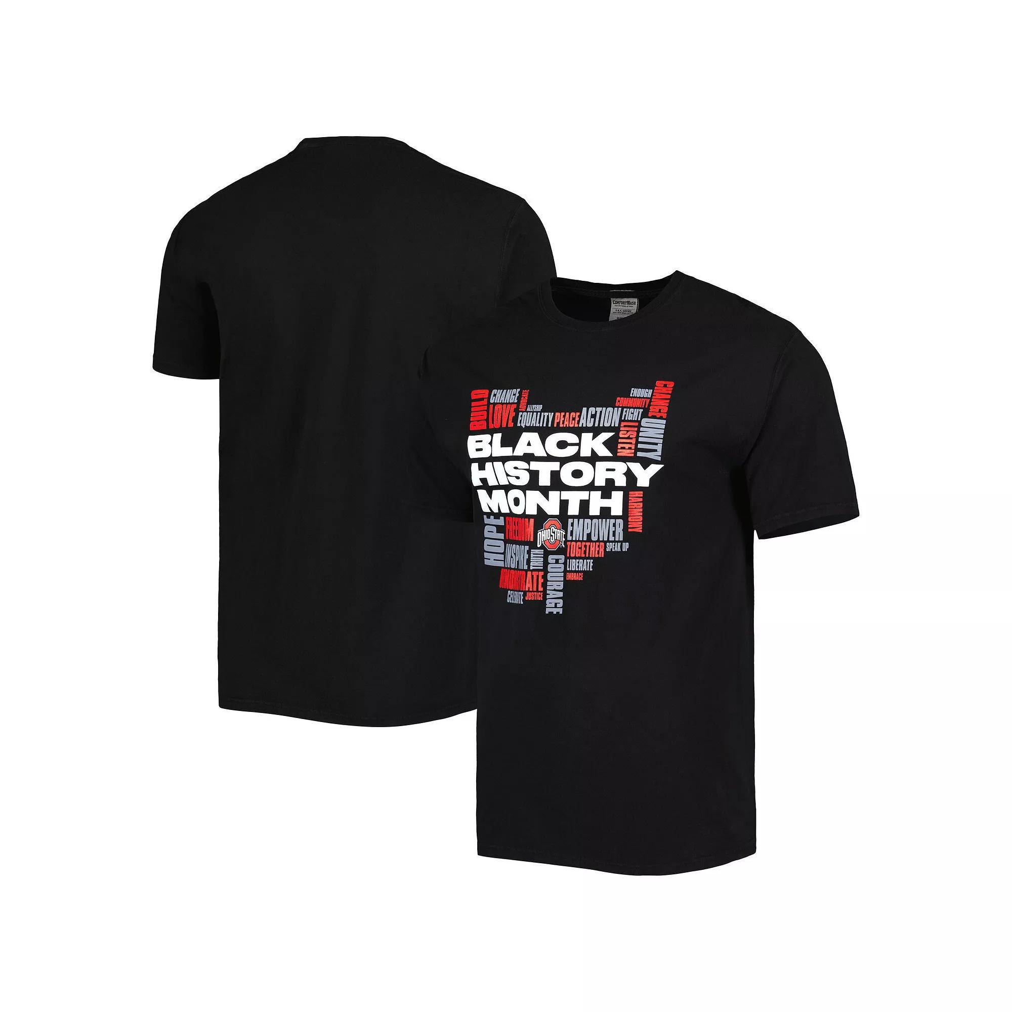 Men's ComfortWash Black Ohio State Buckeyes Black History Month Basketball T-Shirt, Size: Large Product Image
