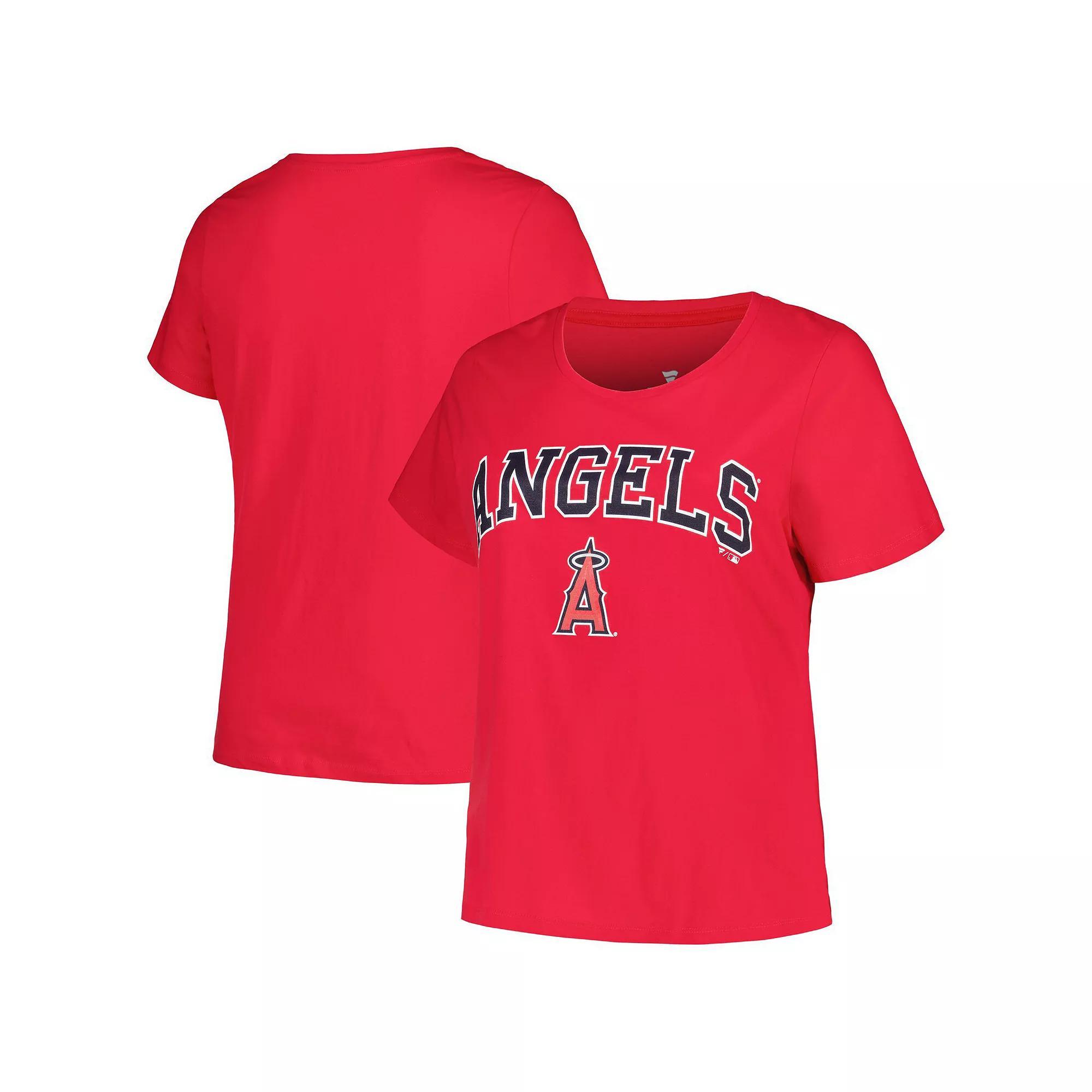 Women's Profile Red Los Angeles Angels Plus Size Arch Logo T-Shirt, Size: XL Product Image