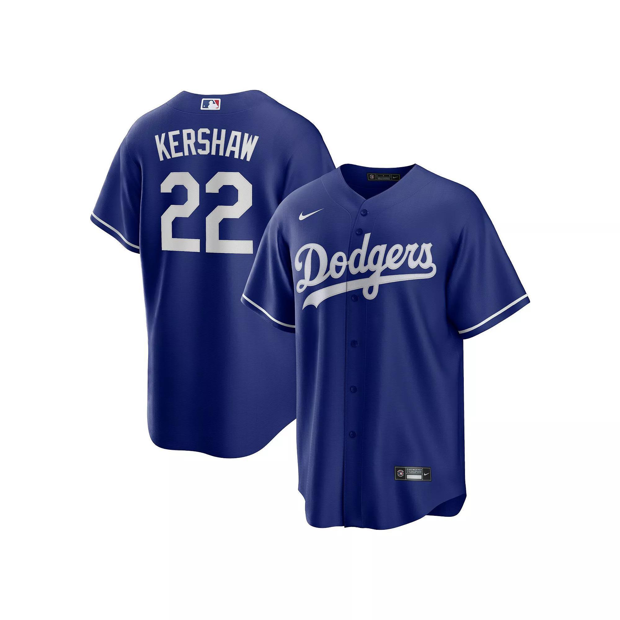 Men's Nike Clayton Kershaw Royal Los Angeles Dodgers Alternate Replica Player Name Jersey, Size: 3XL, Blue Product Image