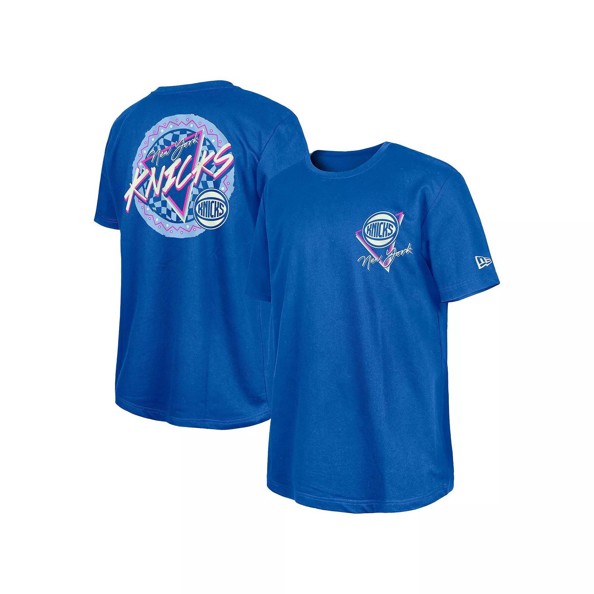 ��New Era  Blue New York Knicks Glow-in-the-Dark T-Shirt, Men's, Size: Large Product Image