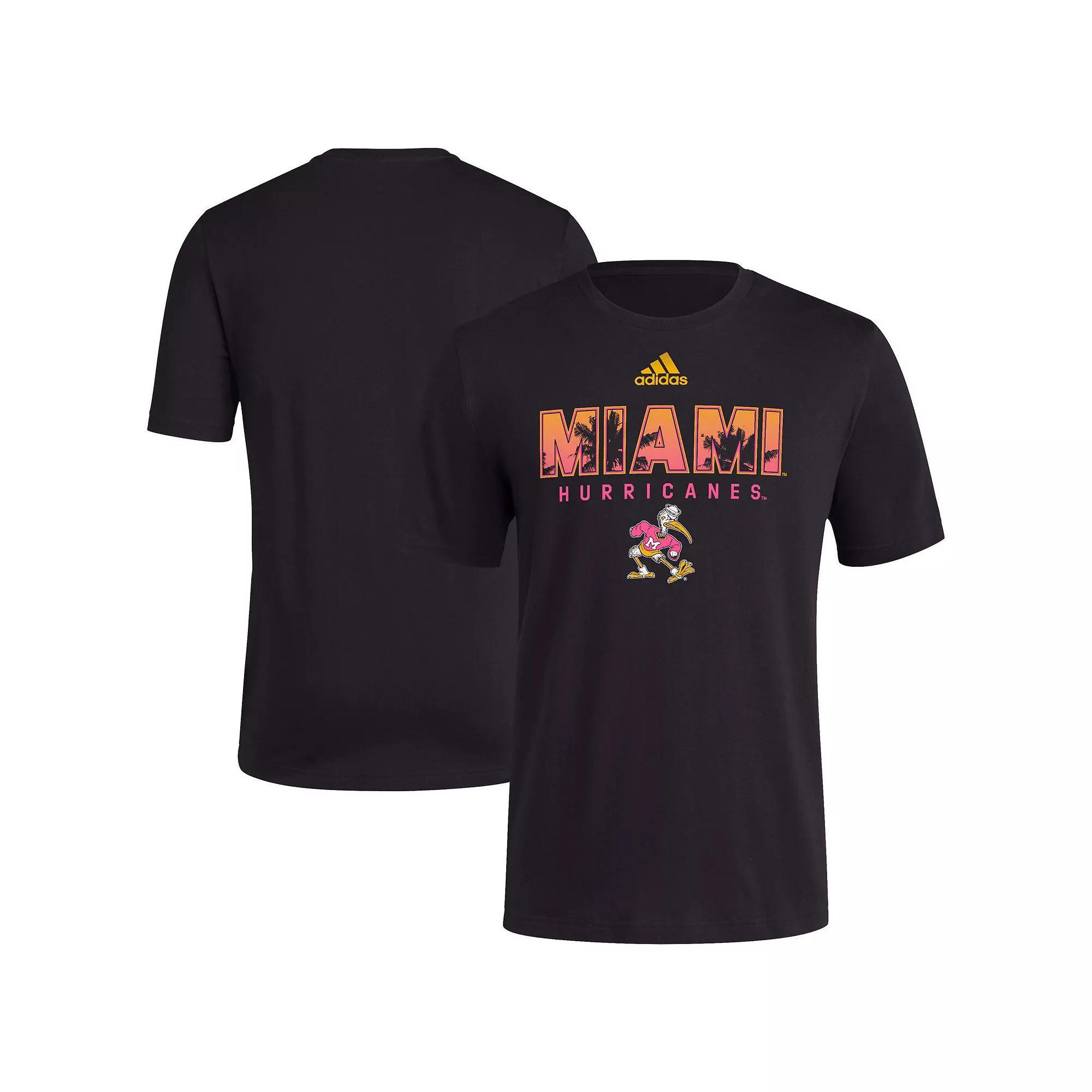 Men's adidas Black Miami Hurricanes Hero Fan Fresh T-Shirt, Size: 2XL Product Image