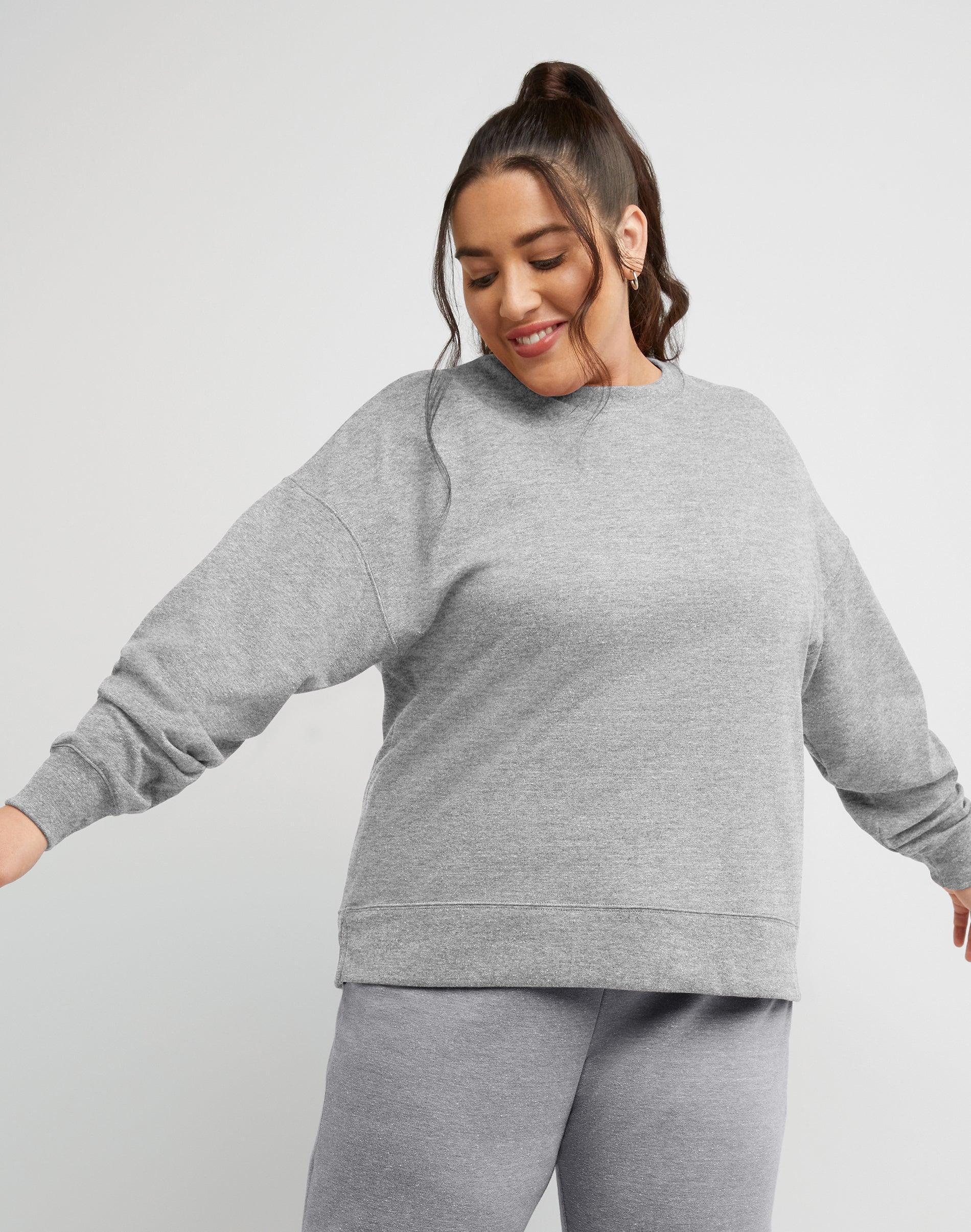 Hanes Originals Womens French Terry Sweatshirt (Plus Size) Natural 2X Product Image
