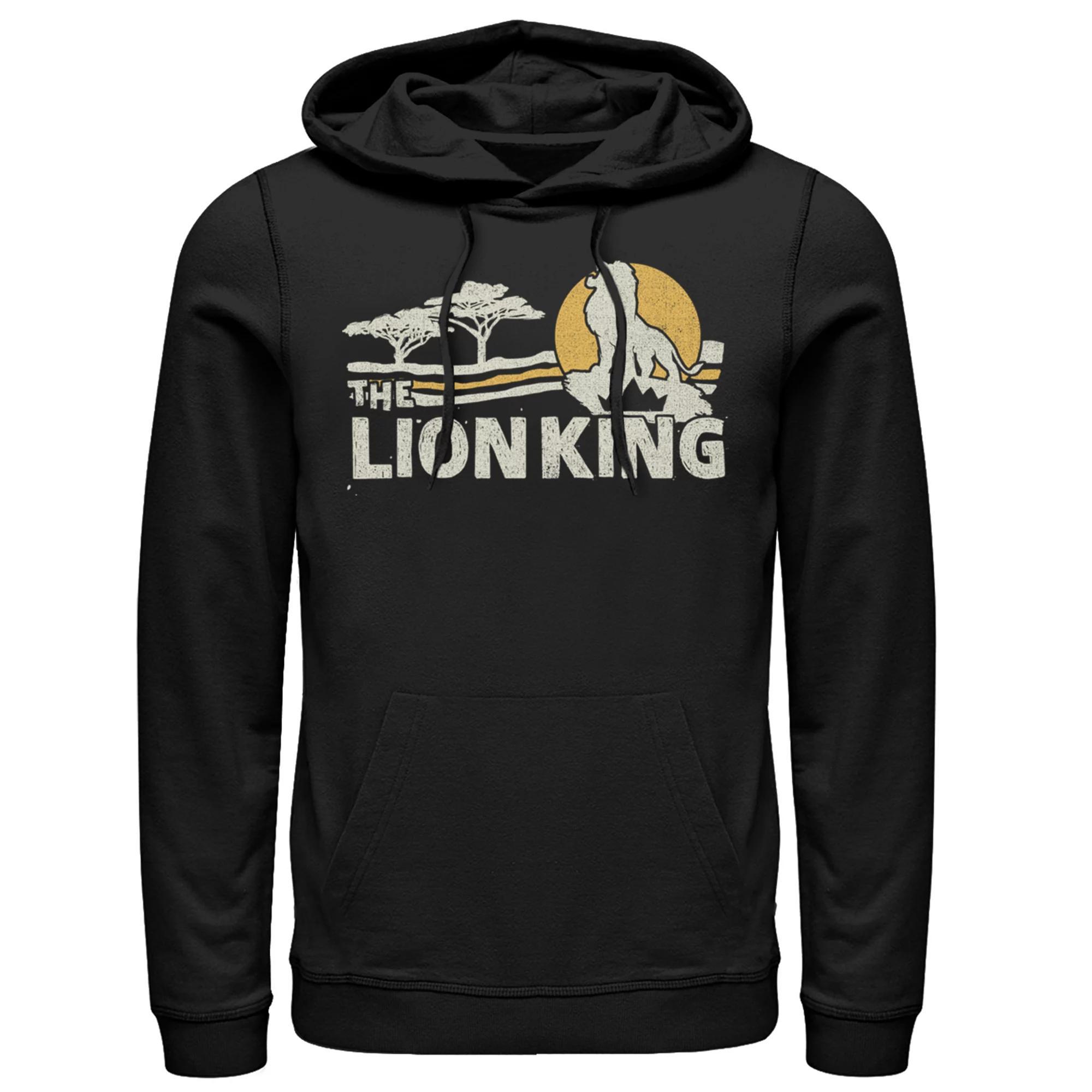 Disney's Lion King Savannah Sunrise Scene Men's Hoodie, Size: Large, Black Product Image
