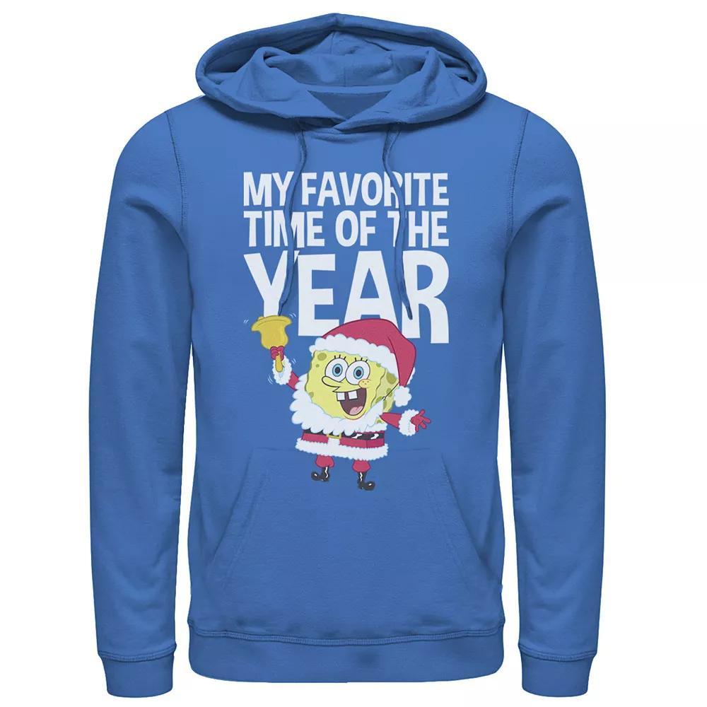 Mens Nickelodeon Spongebob Squarepants Santa Christmas Favorite Time Graphic Hoodie Product Image
