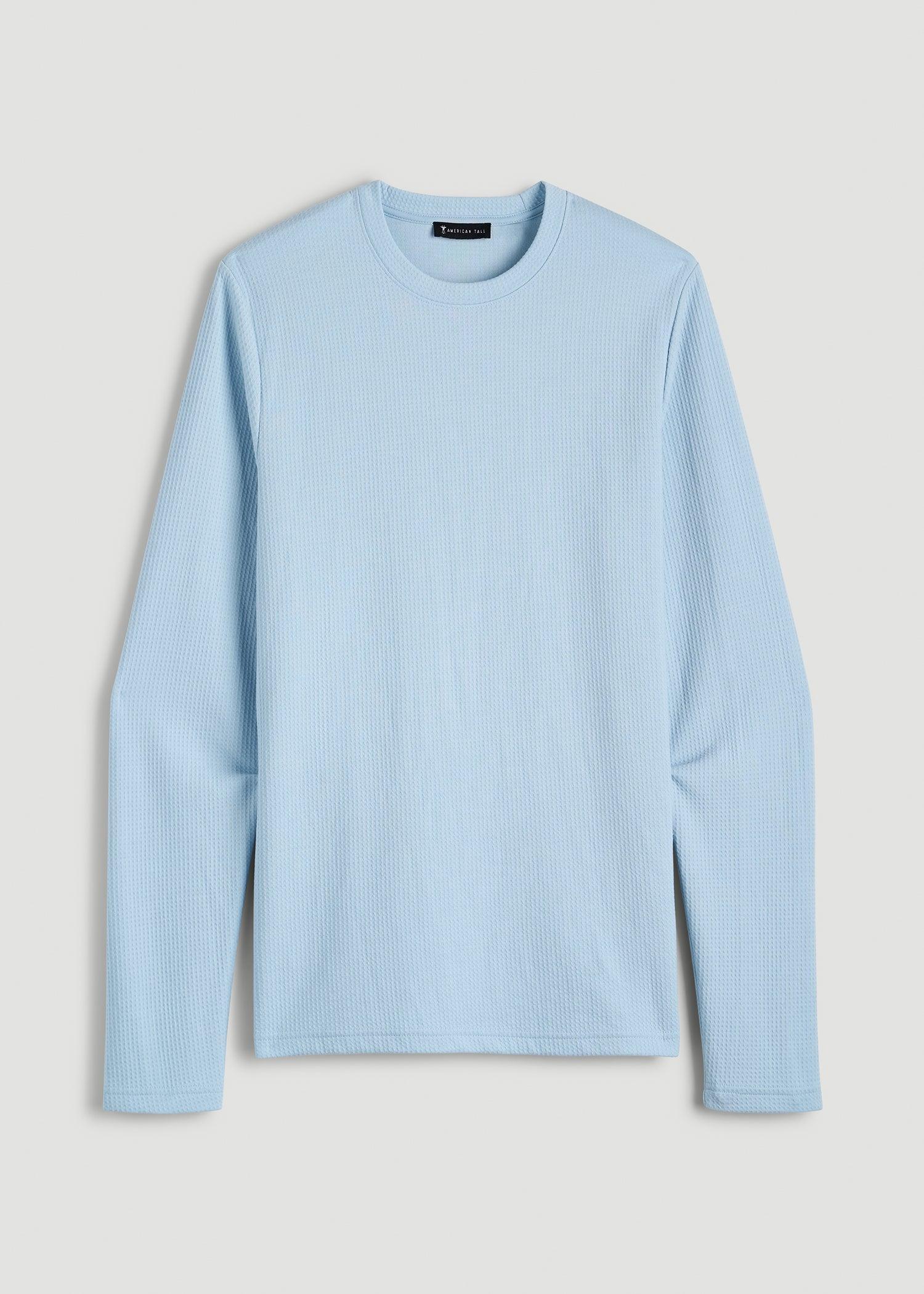 Cloud Knit Waffle Long Sleeve Tee for Tall Men in Ice Blue Product Image