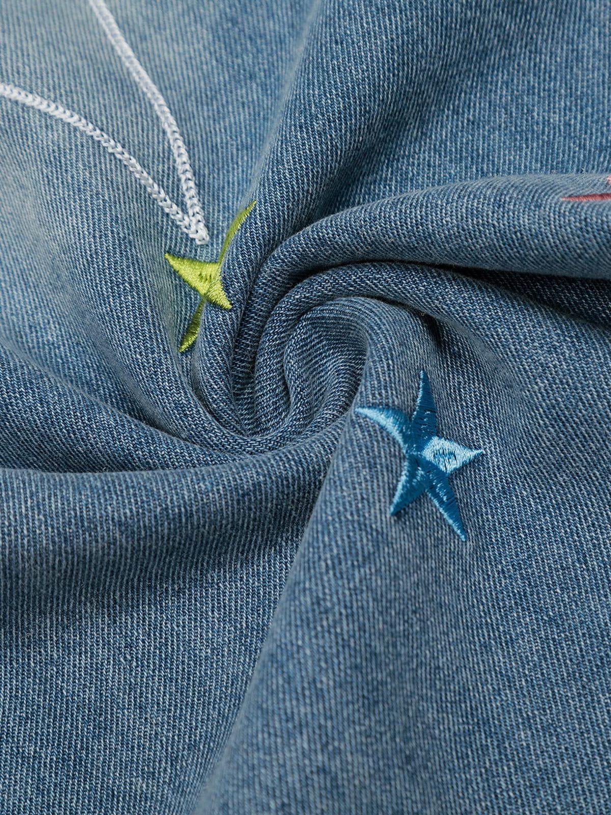 [Pre-Order] Aelfric Eden Stars Embroidery Baggy Barrel Jeans Product Image
