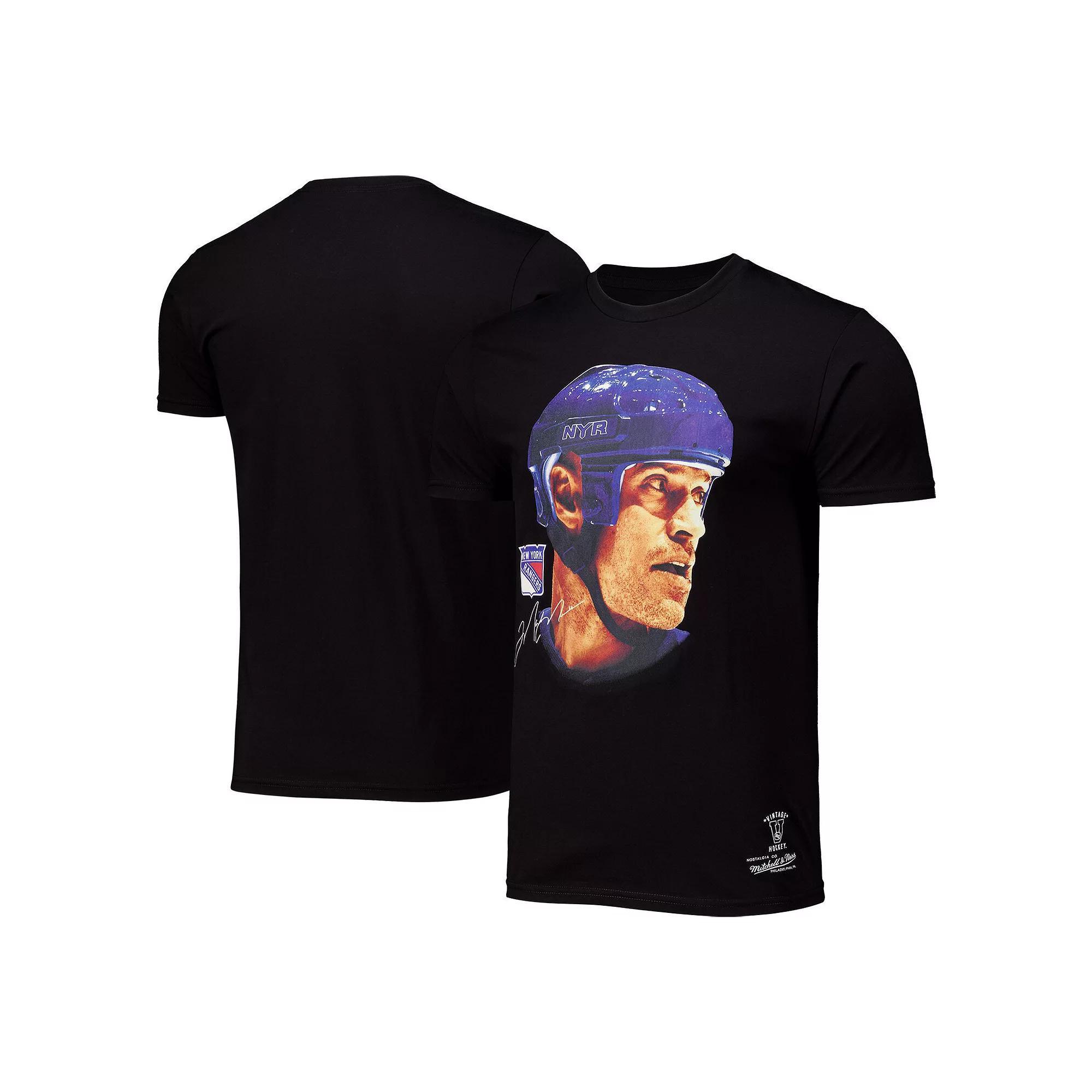 Men's Mitchell & Ness Mark Messier Black New York Rangers Big Face T-Shirt, Size: Large, Ran Black Product Image