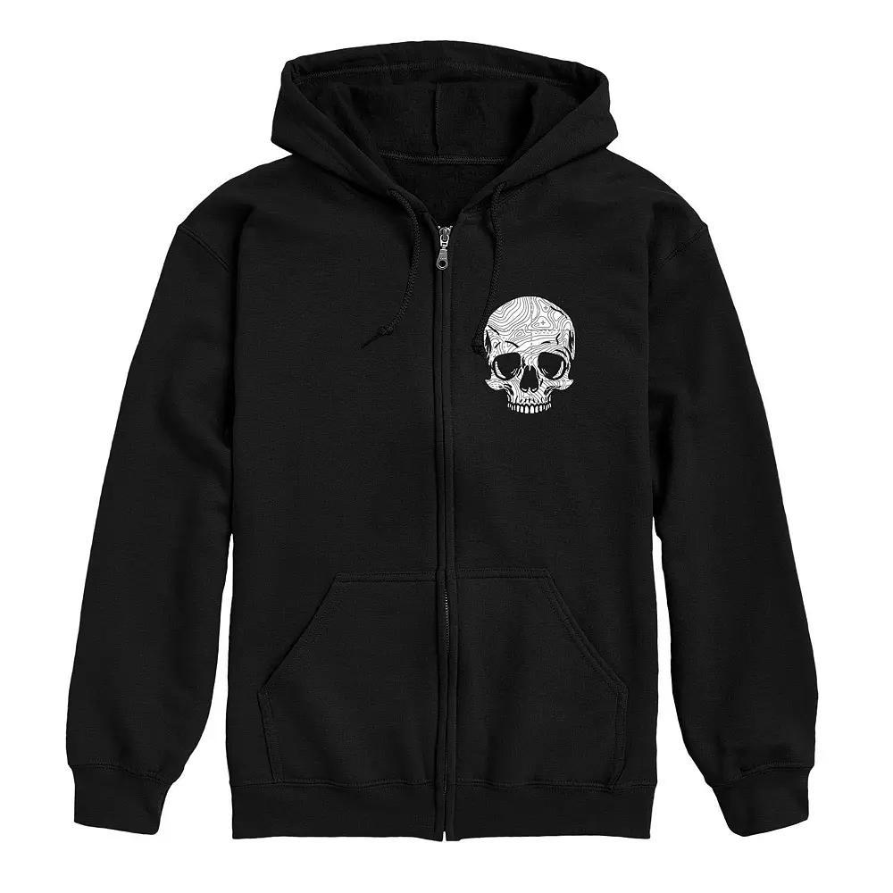 Mens Road Map Skull Zip Hoodie Product Image