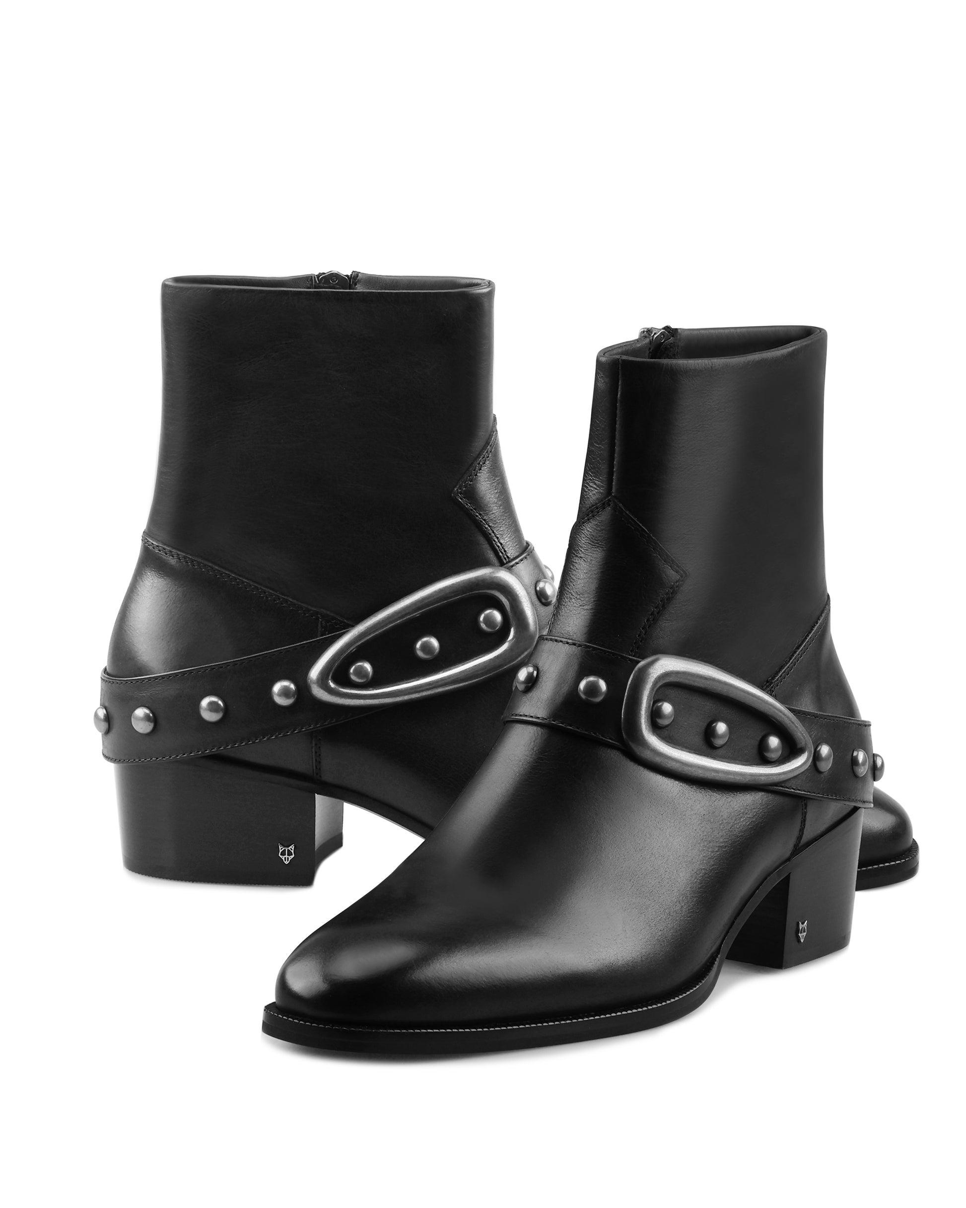 The Hollywood Boot Black Leather Product Image