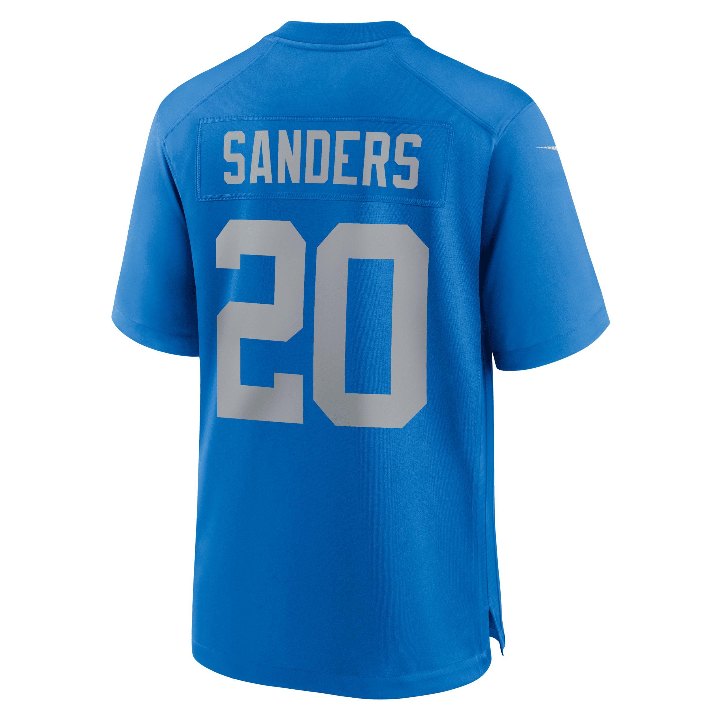 Men's Nike Barry Sanders Blue Detroit Lions Alternate Game Jersey, Size: Medium Product Image