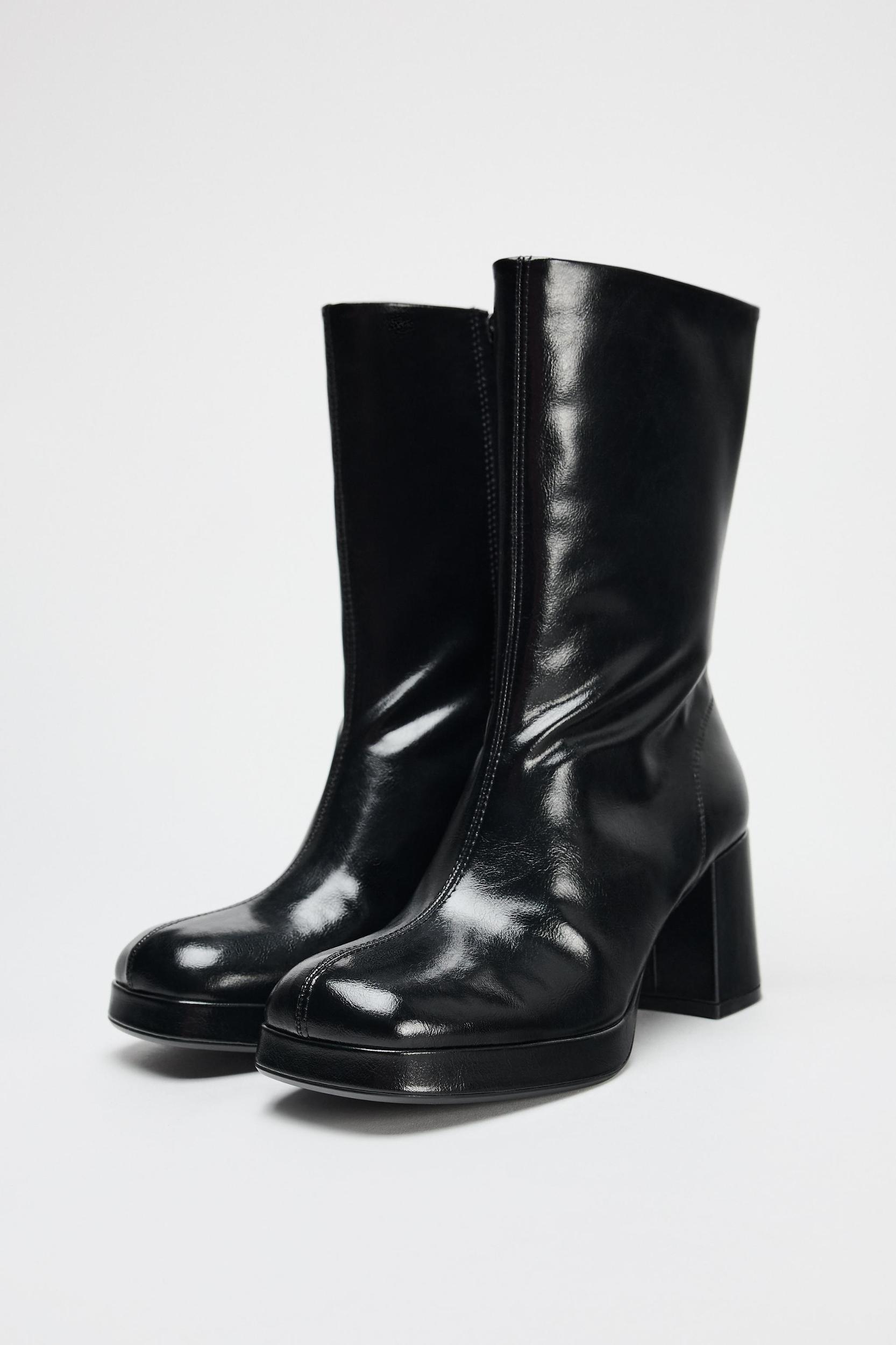 PLATFORM HEELED ANKLE BOOTS Product Image