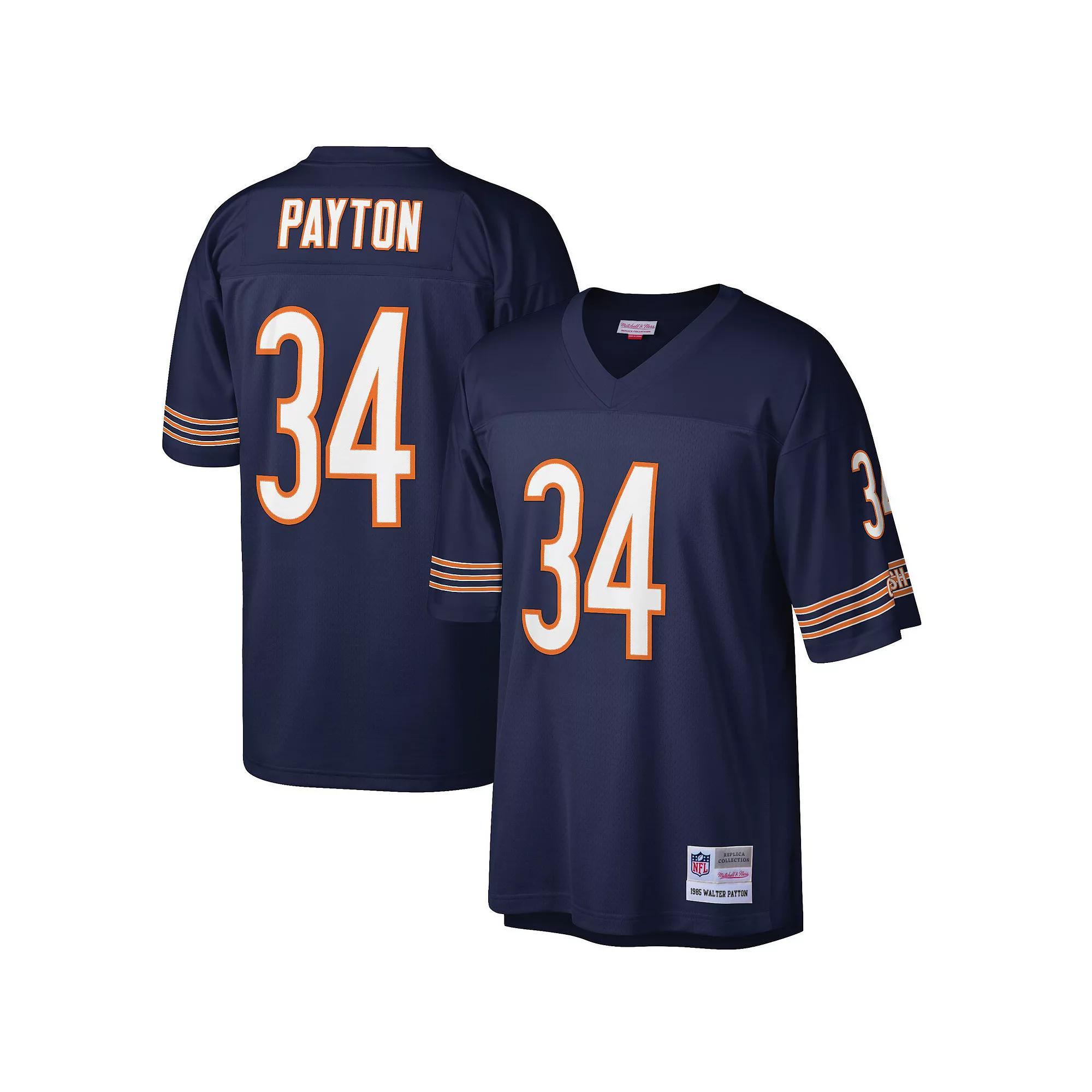 Men's Mitchell & Ness Walter Payton Navy Chicago Bears Big & Tall 1985 Retired Player Replica Jersey, Size: 5XLT, Blue Product Image
