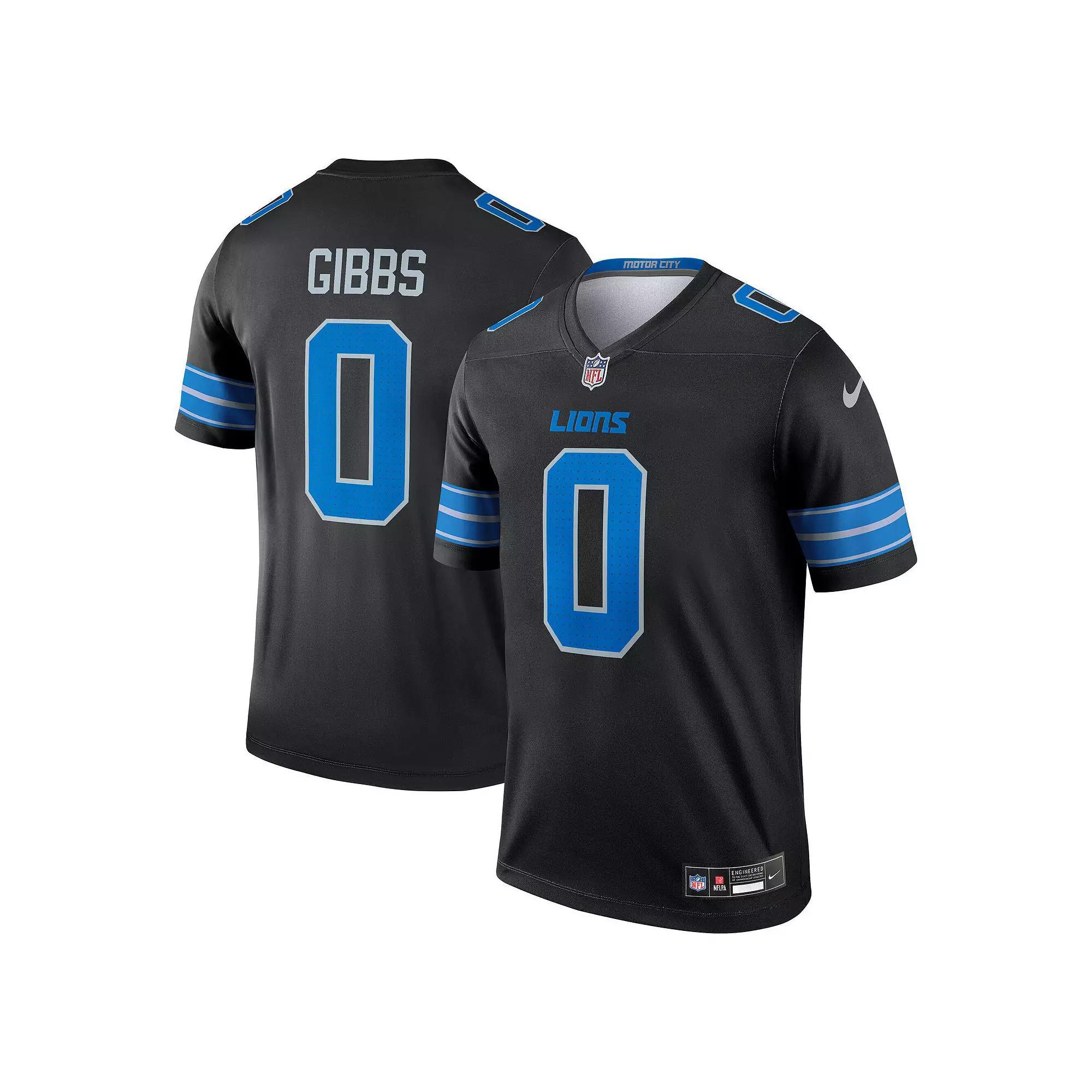 Men's Nike Jahmyr Gibbs Black Detroit Lions 2nd Alternate Legend Jersey, Size: 2XL Product Image