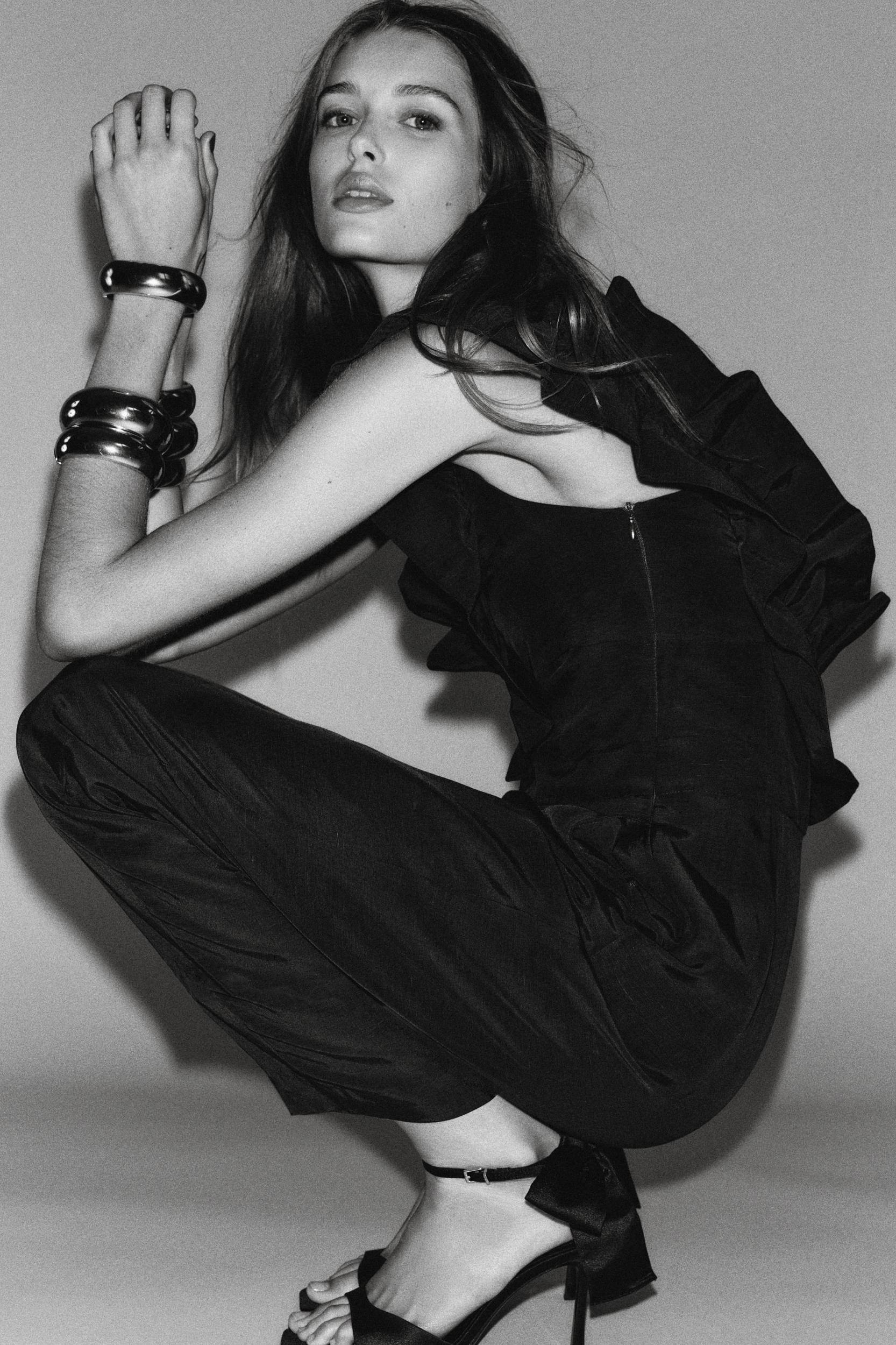 ASYMMETRIC RUFFLE JUMPSUIT Product Image