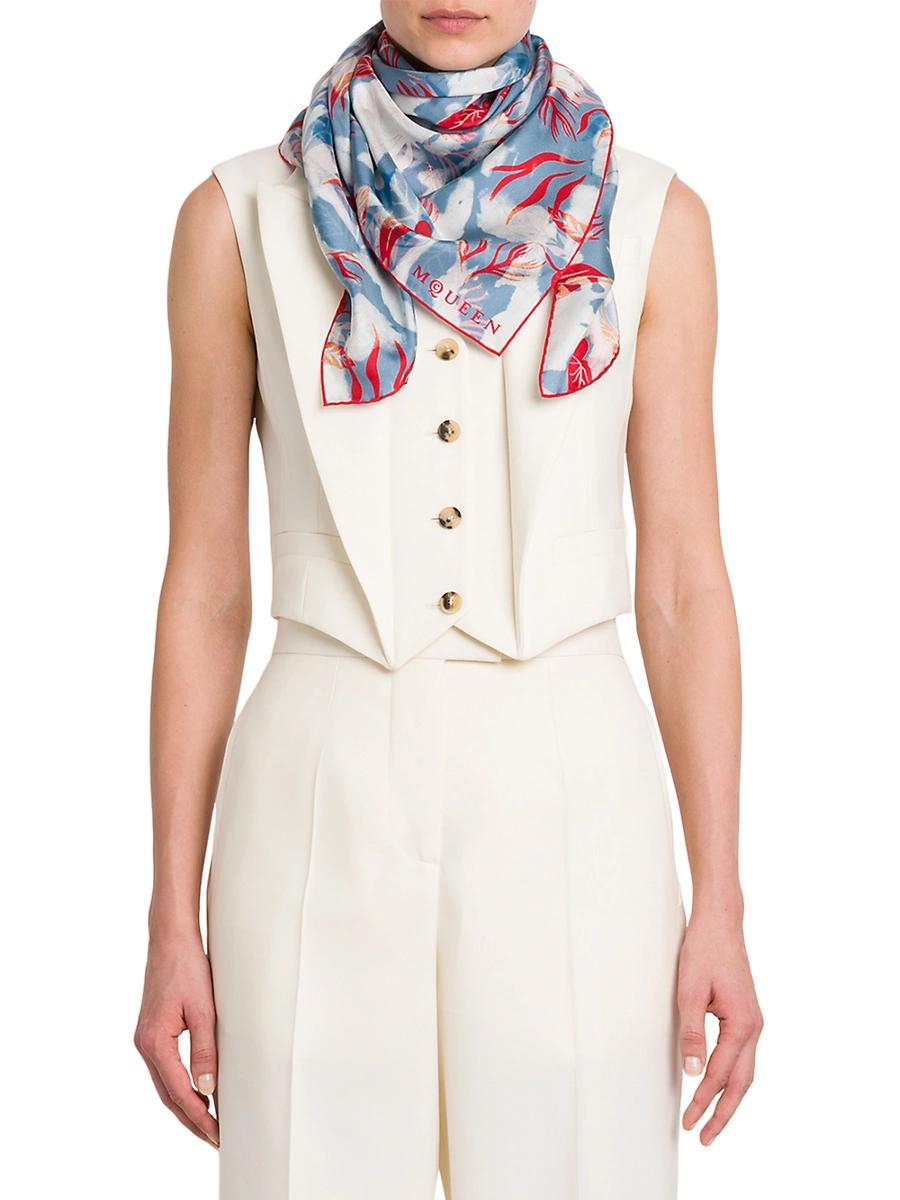 Womens Hawaiian Floral Silk Scarf Product Image