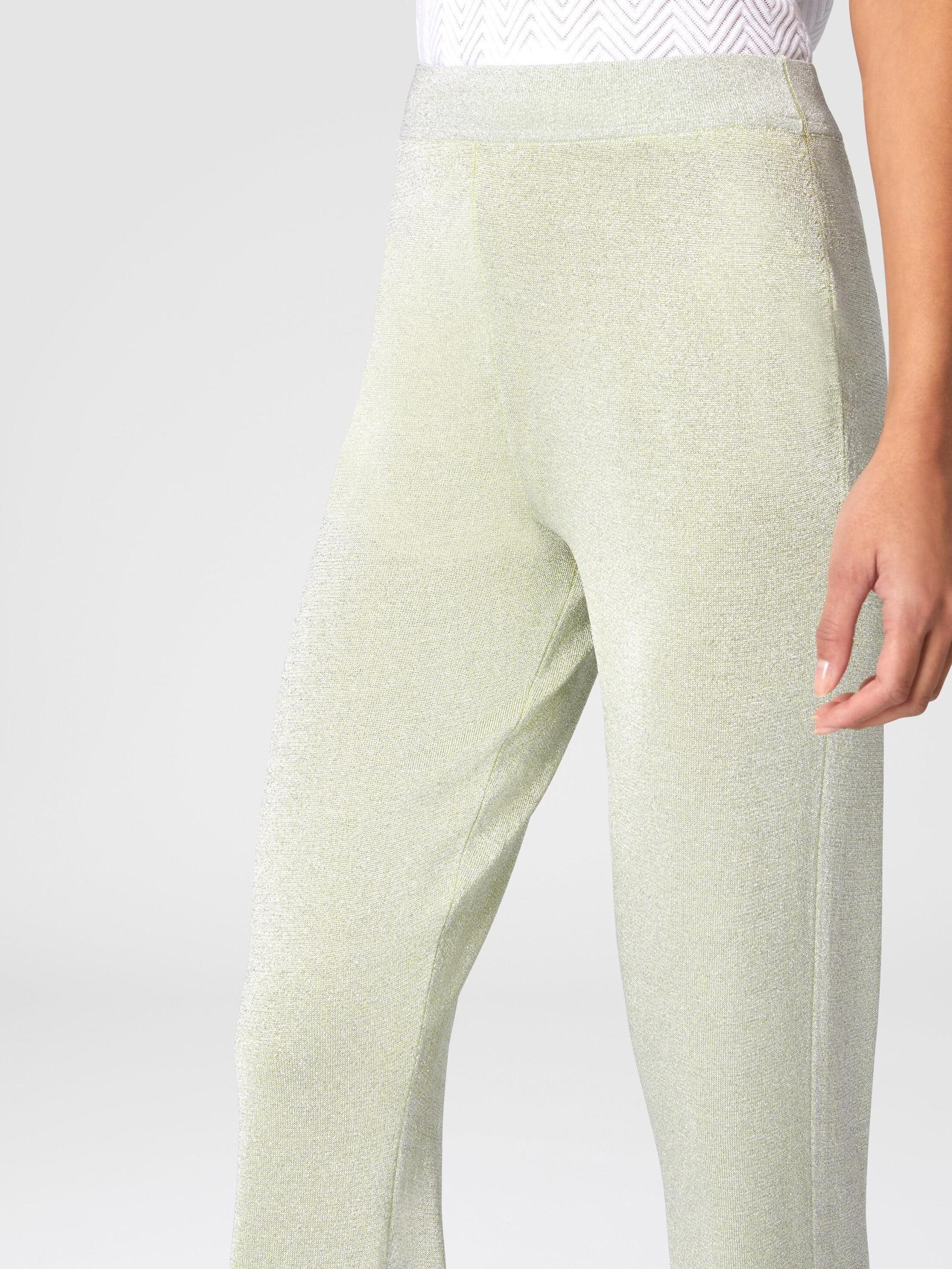 Straight trousers in lamé viscose Product Image