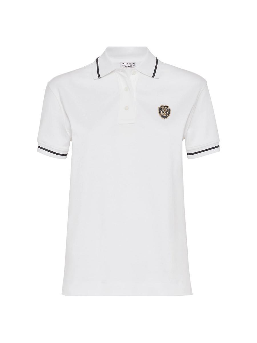 Womens Cotton Interlock Polo Shirt Product Image
