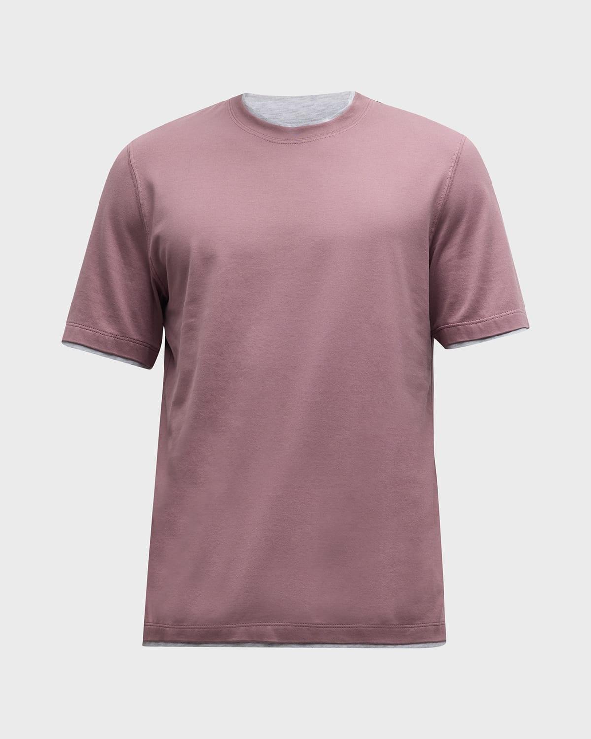 Men's Cotton T-Shirt with Tipping Product Image