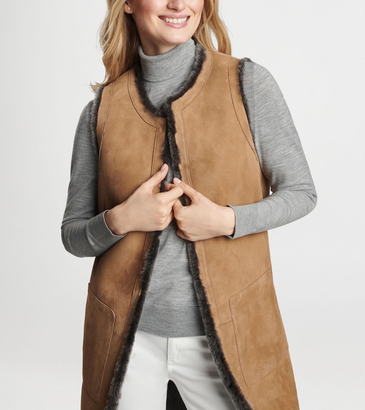 Amelie Reversible Shearling Long Vest Product Image