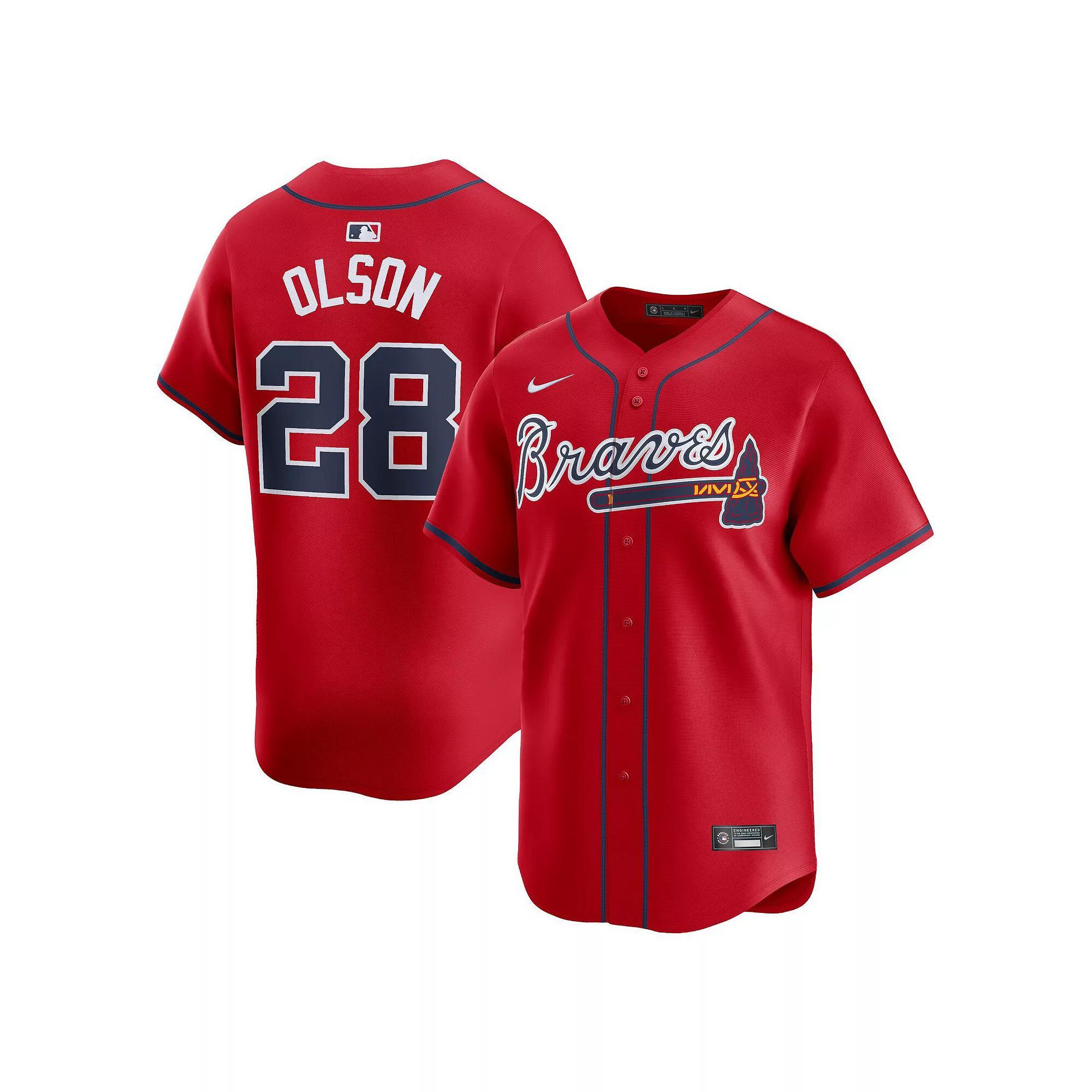Men's Nike Matt Olson Red Atlanta Braves Alternate Limited Player Jersey, Size: Medium Product Image
