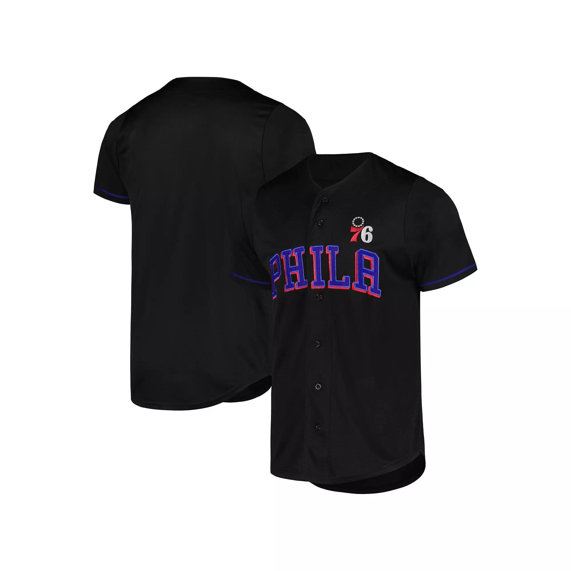 Men's Fanatics Black Philadelphia 76ers Pop Baseball Jersey, Size: Medium, 76r Black Product Image