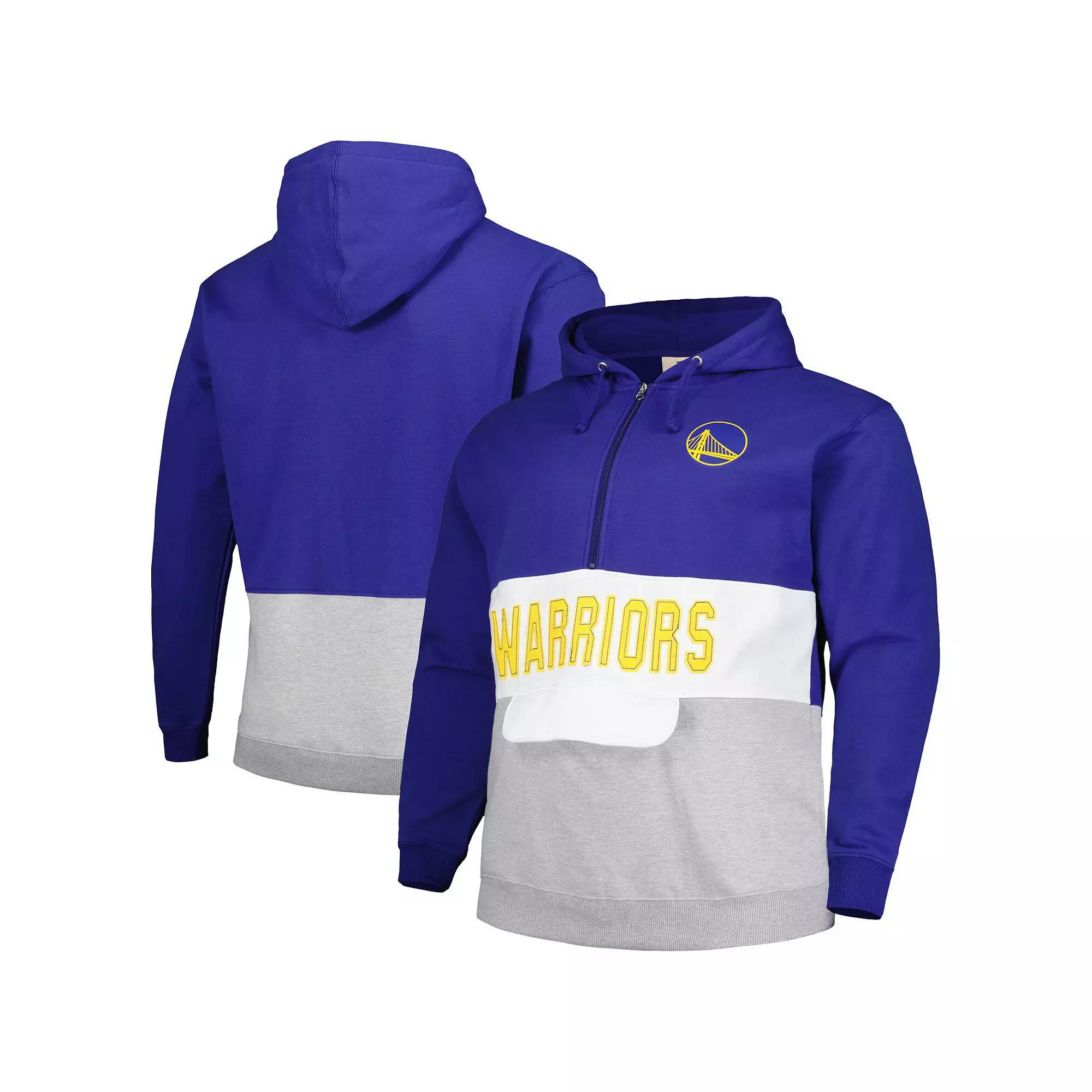 Men's Fanatics Branded Royal Golden State Warriors Big & Tall Anorak Half-Zip Hoodie, Size: 3XB, Blue Product Image