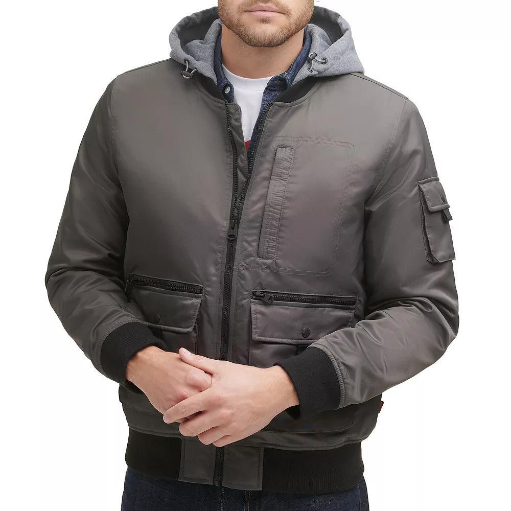 Men's Levi's® Hooded Utility Bomber Jacket, Size: XL, Green Product Image