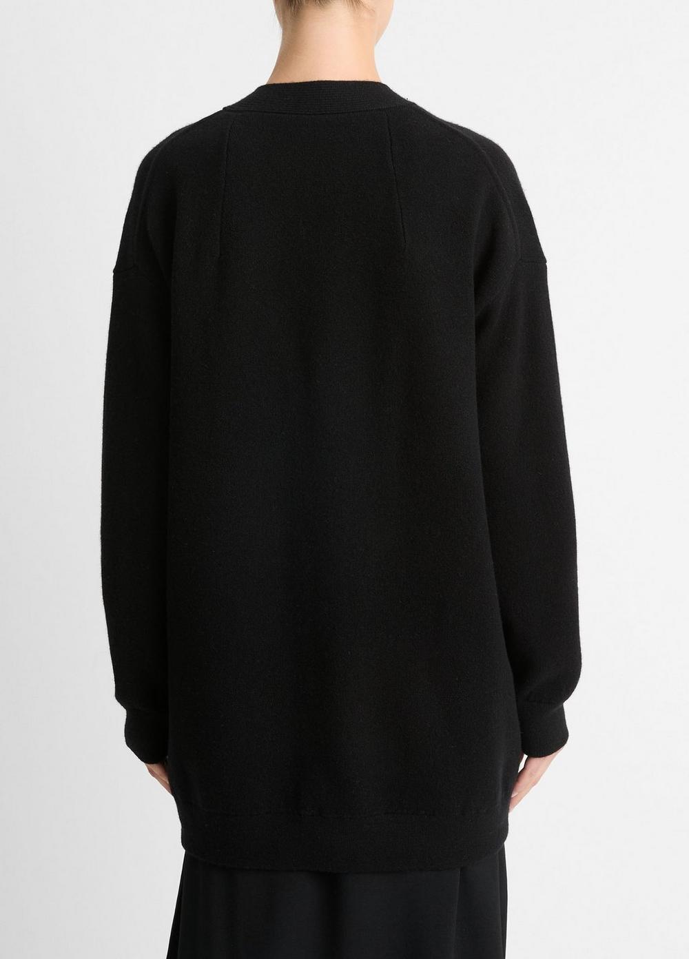 Womens Double-Knit Wool-Blend Oversized Cardigan, Black, Size S Vince Product Image