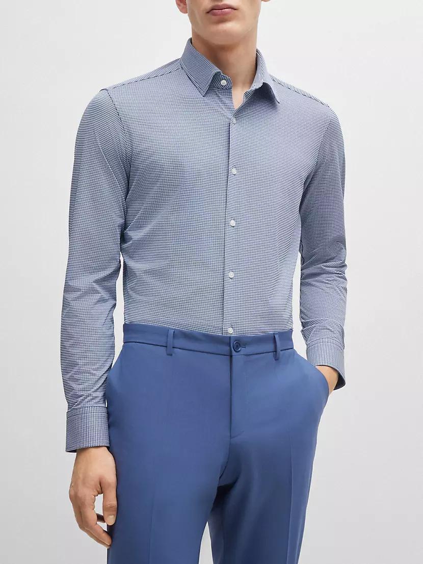 Regular Fit Shirt in Structured Performance Stretch Fabric Product Image