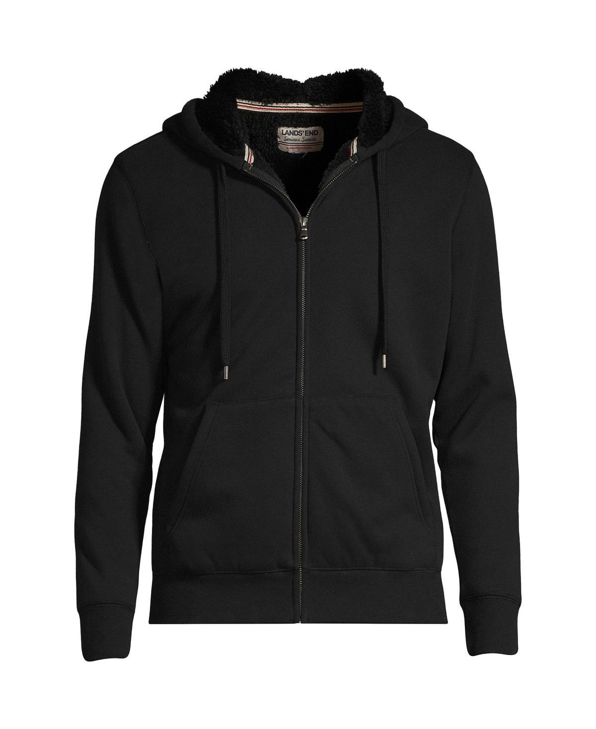 Big & Tall Lands' End Serious Sweats Full-Zip Sherpa Hoodie, Men's, Size: XL Tall, Pewter Grey Product Image