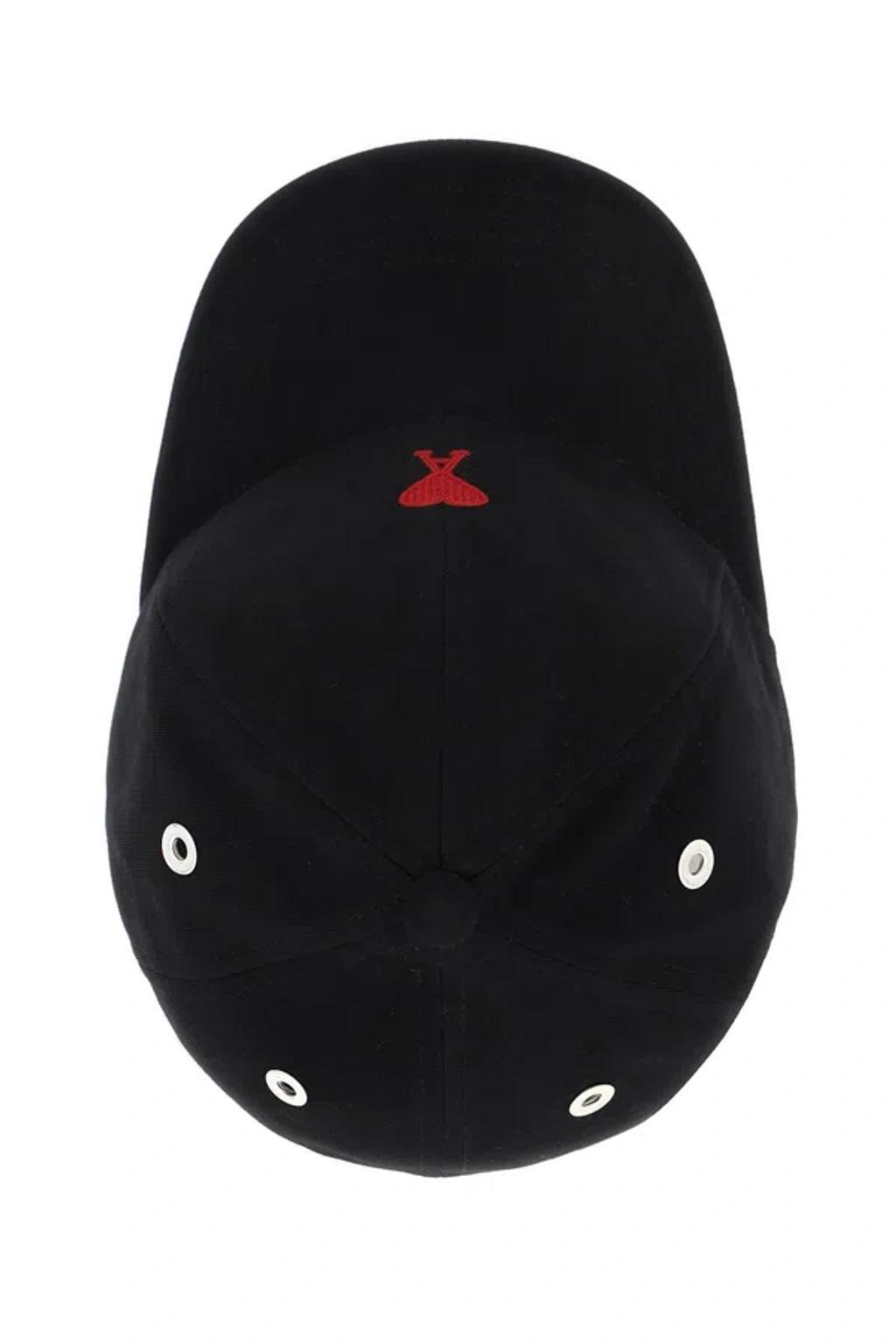 AMI ALEXANDRE MATTIUSSI Ami Paris Black And Red Cotton Ami Paris De Coeur Baseball Cap Product Image