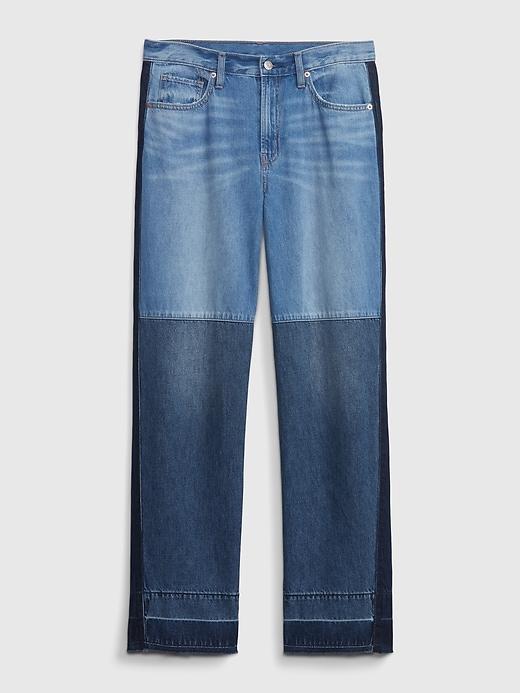 Low Rise Patchwork Baggy Jeans Product Image