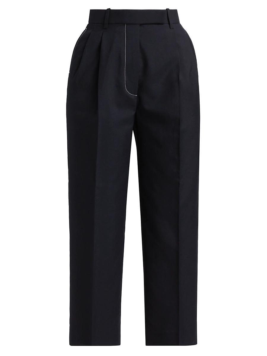 Womens High-Rise Double Pleat Trousers Product Image
