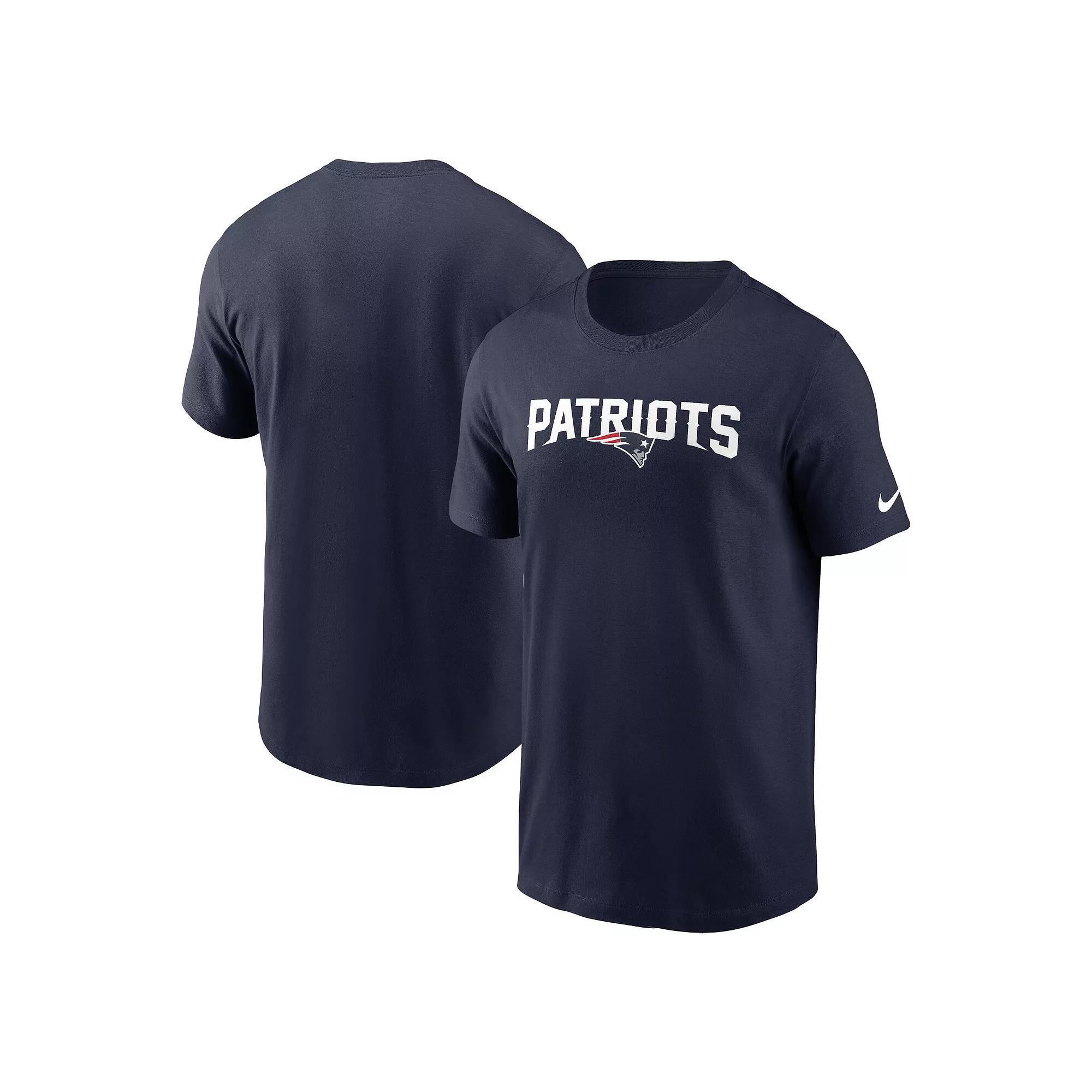 Men's Nike Navy New England Patriots Primetime Wordmark Essential T-Shirt, Size: XL, Blue Product Image