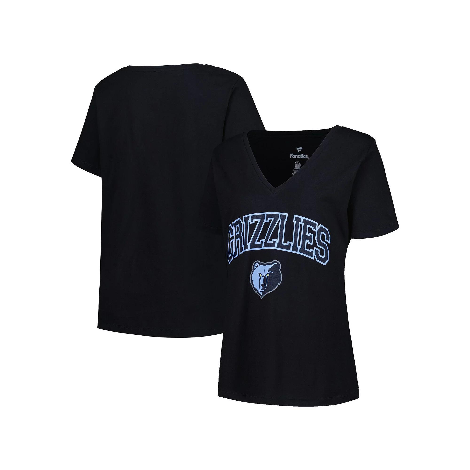 Women's Profile Black Memphis Grizzlies Plus Size Arch Over Logo V-Neck T-Shirt, Size: 3XL, Grz Black Product Image