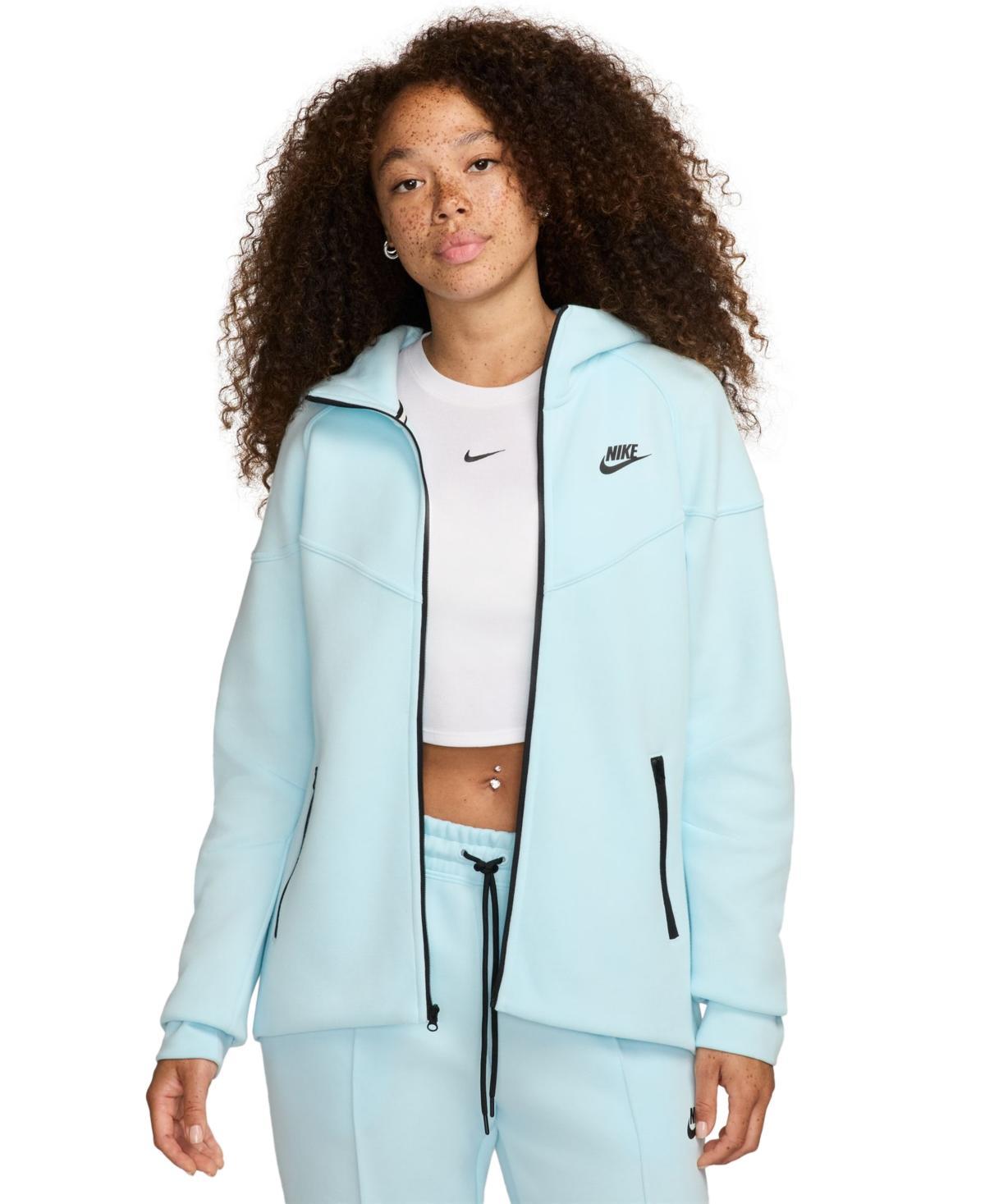 Nike Womens NSW Tech Fleece WR Full-Zip Hoodie - Glacier Blue/Black Product Image